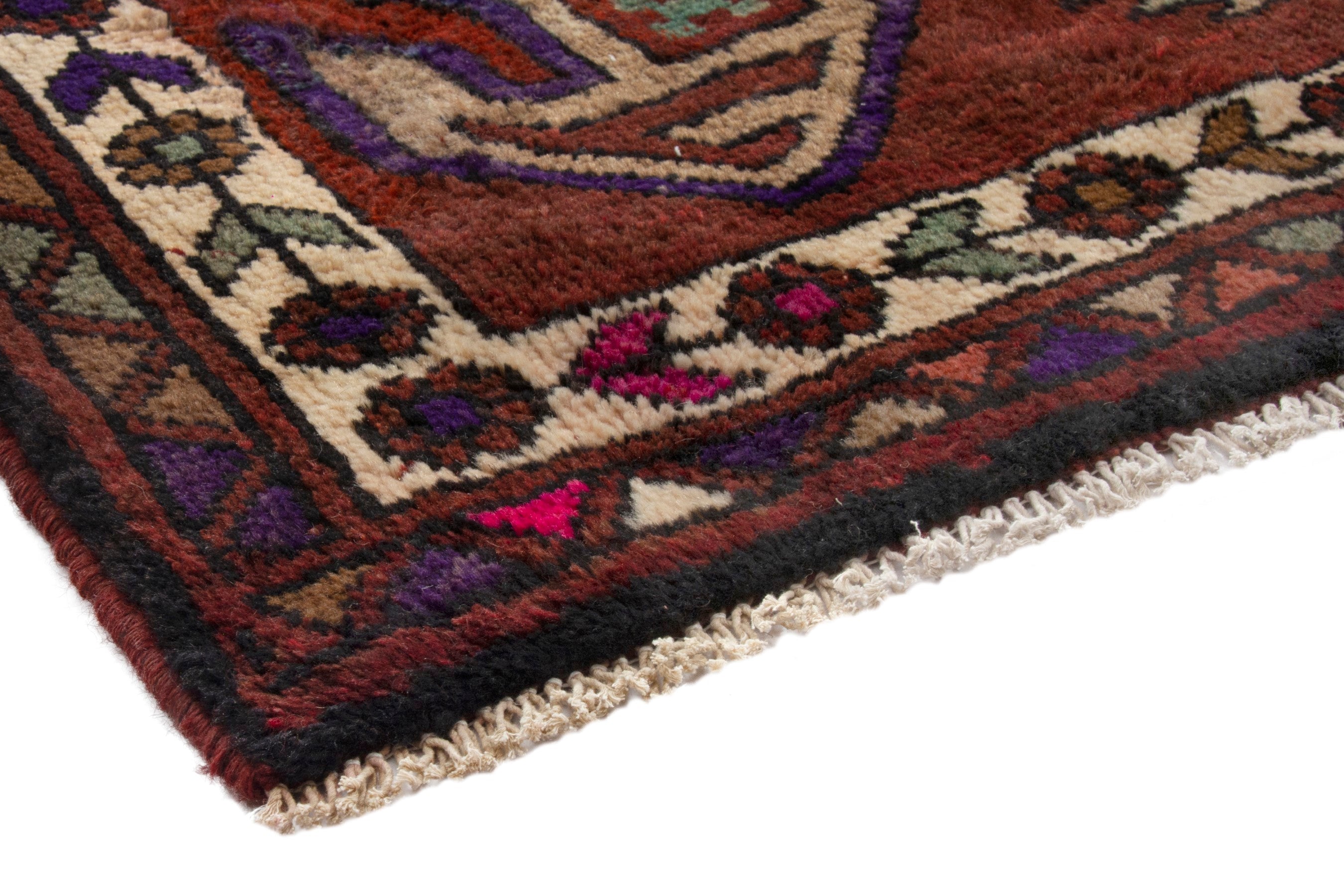 Persian Azerbaijan runner rug in burgundy and deep red, view 4 of 16