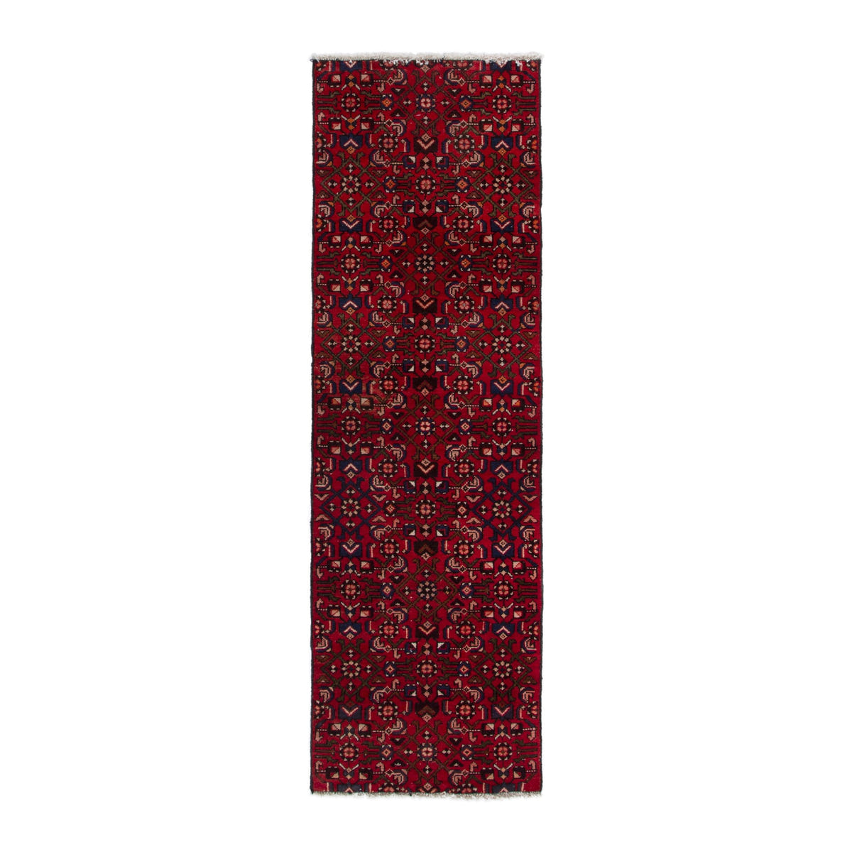 Persian Hamedan runner rug in burgundy and deep red, 2'4" x 7'5"
