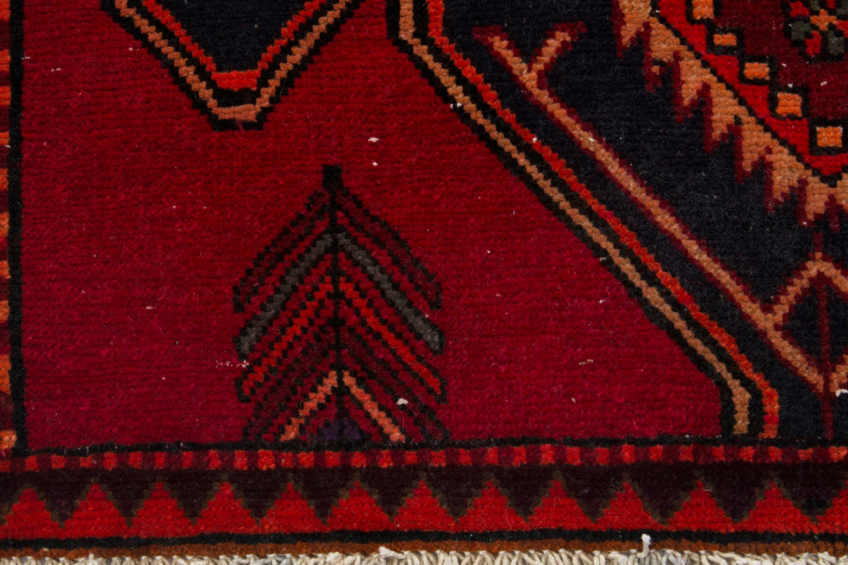 Persian Ardabil runner rug in deep red and black cherry, view 11 of 18
