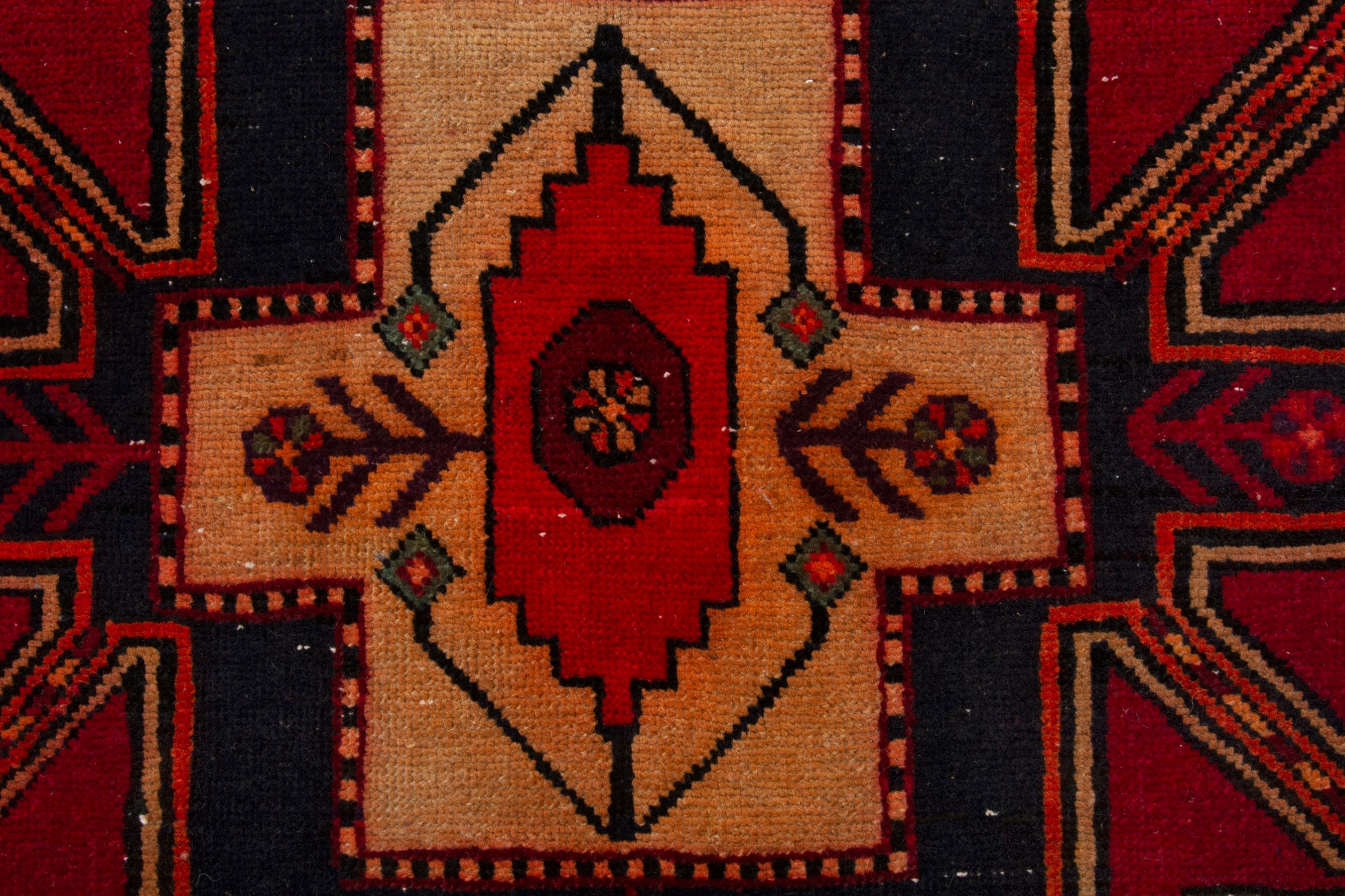 Persian Ardabil runner rug in deep red and black cherry, view 12 of 18