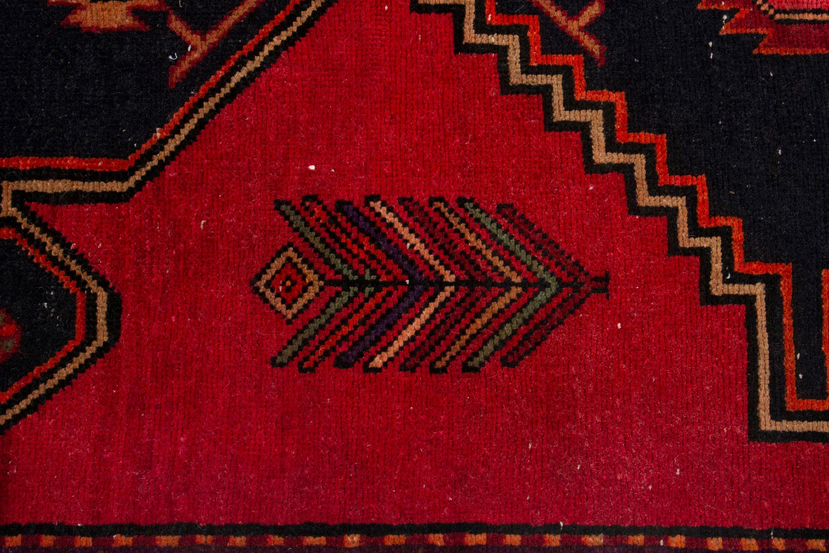 Persian Ardabil runner rug in deep red and black cherry, view 14 of 18