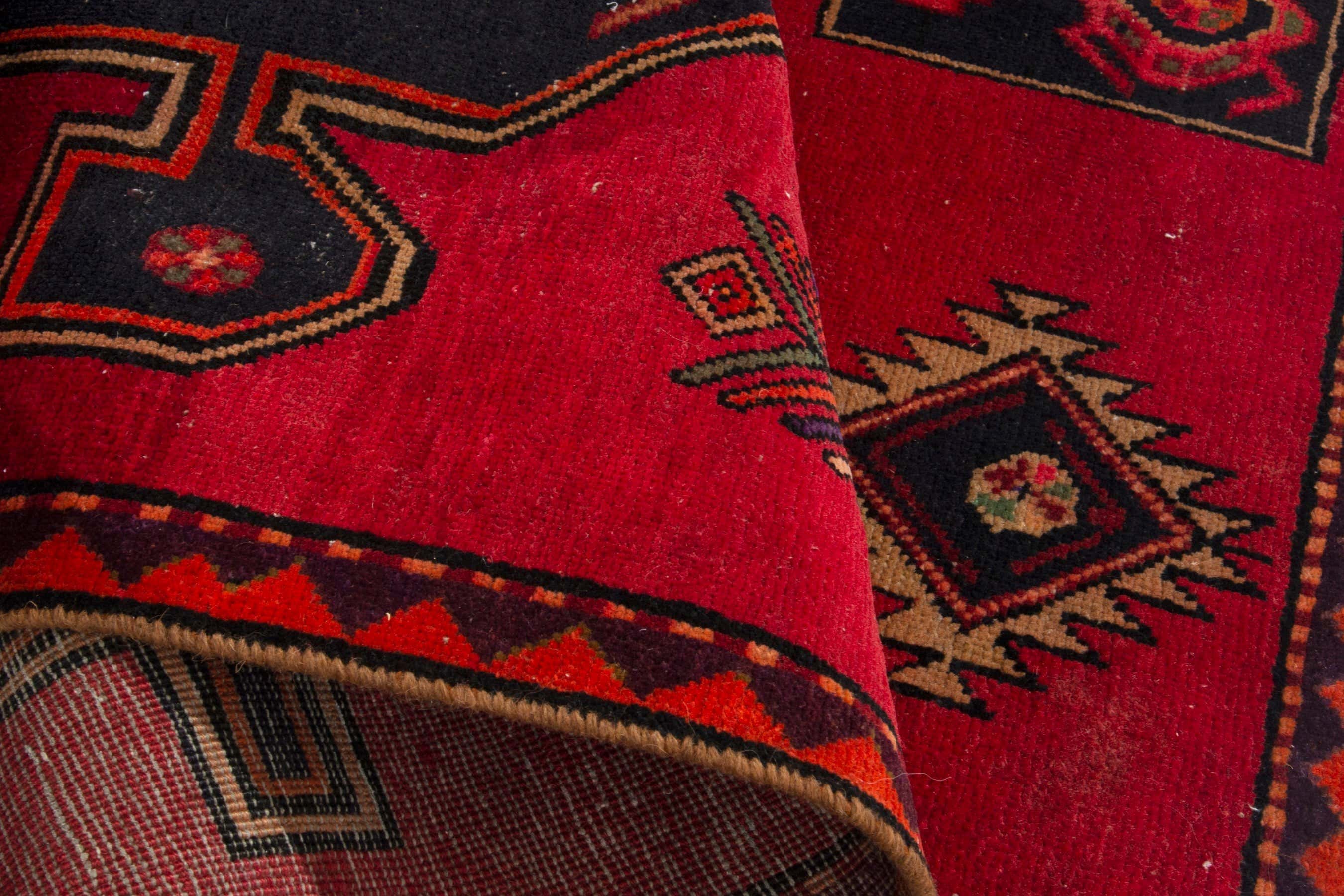 Persian Ardabil runner rug in deep red and black cherry, view 15 of 18