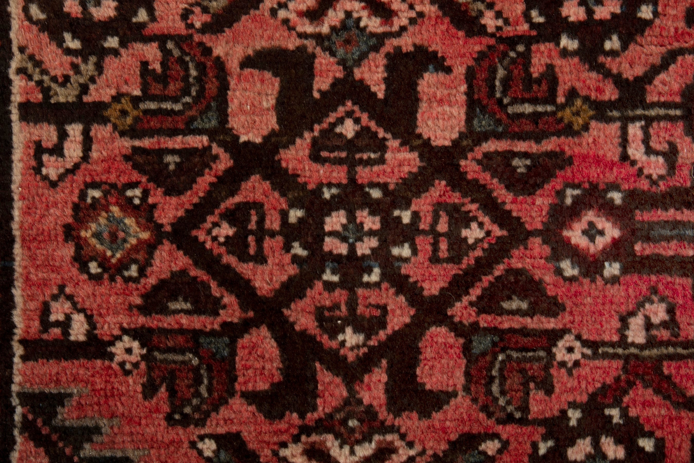 Persian Hamedan runner rug in deep red and cream, view 14 of 18