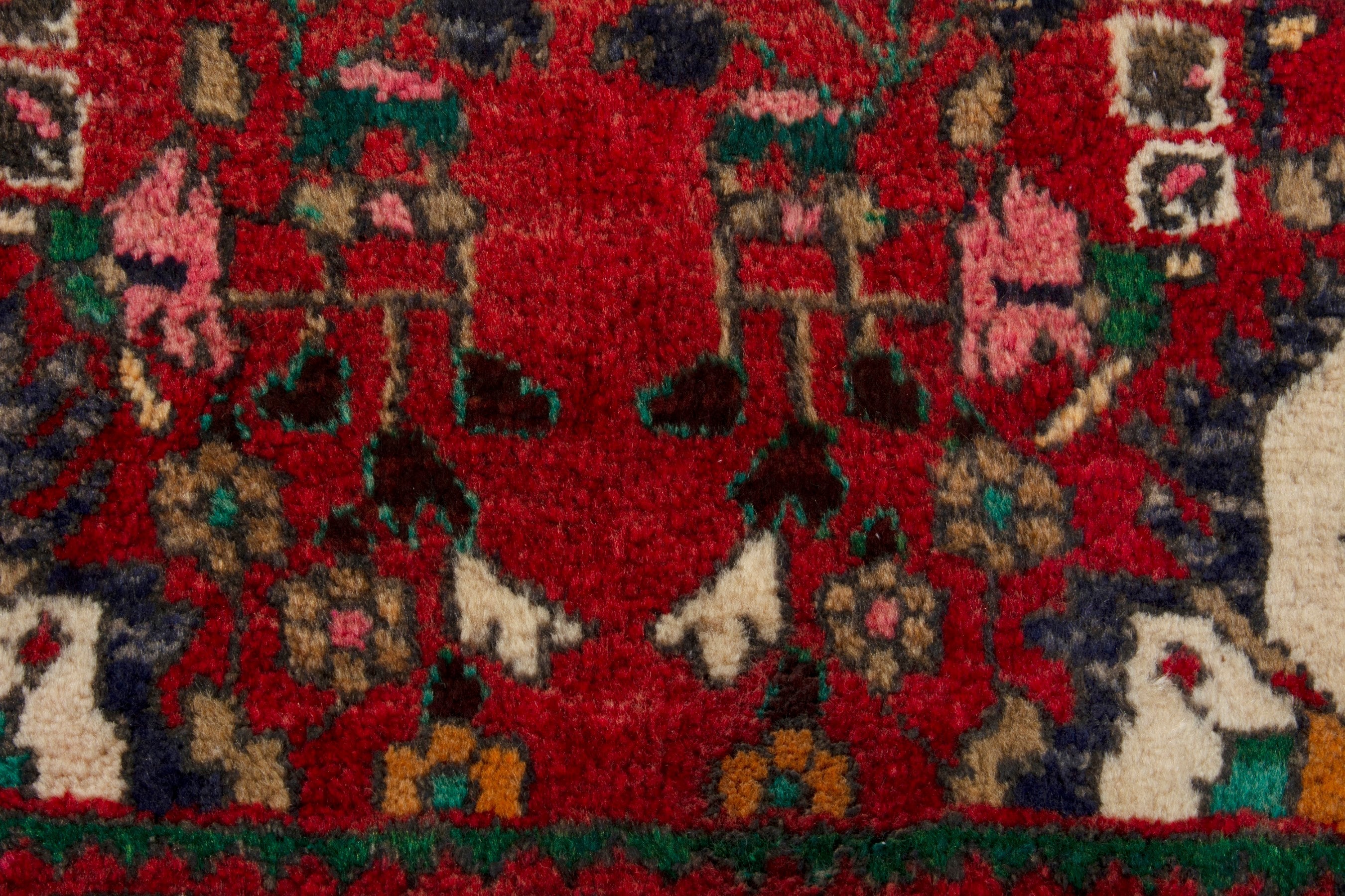 Persian Hamedan runner rug in deep red and dark brown, view 11 of 18