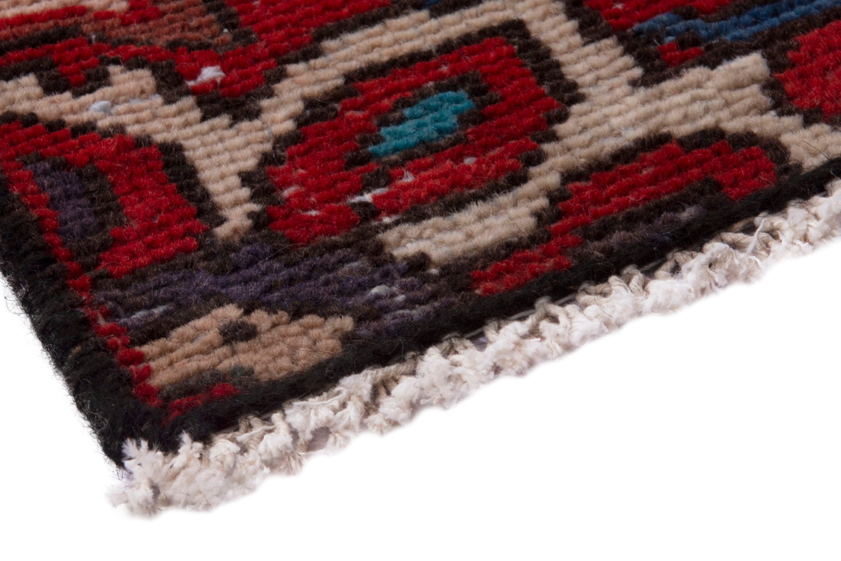 Persian Hamedan runner rug in burgundy and deep red, view 4 of 17