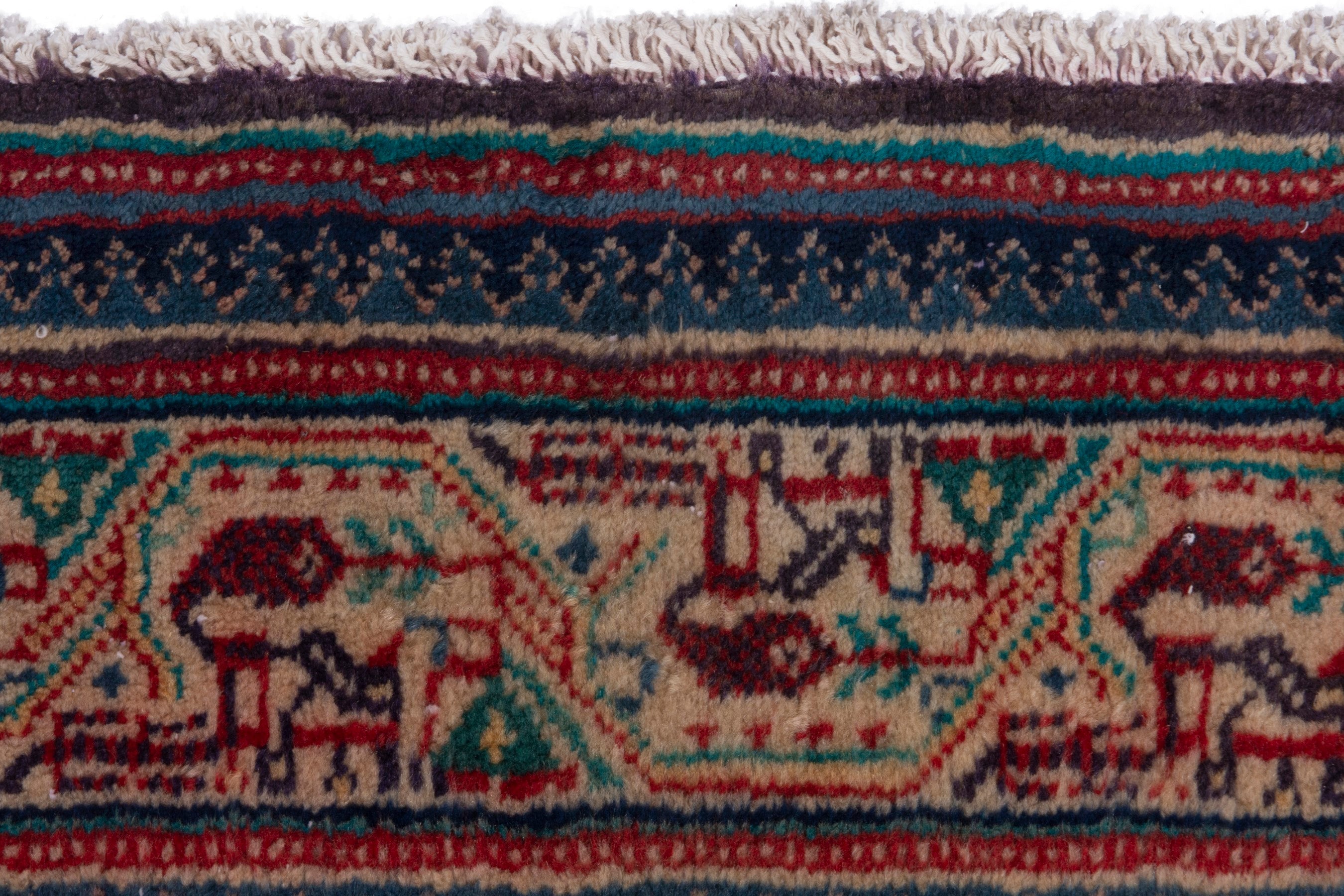 Persian Mahal runner rug in navy and rust, view 11 of 19