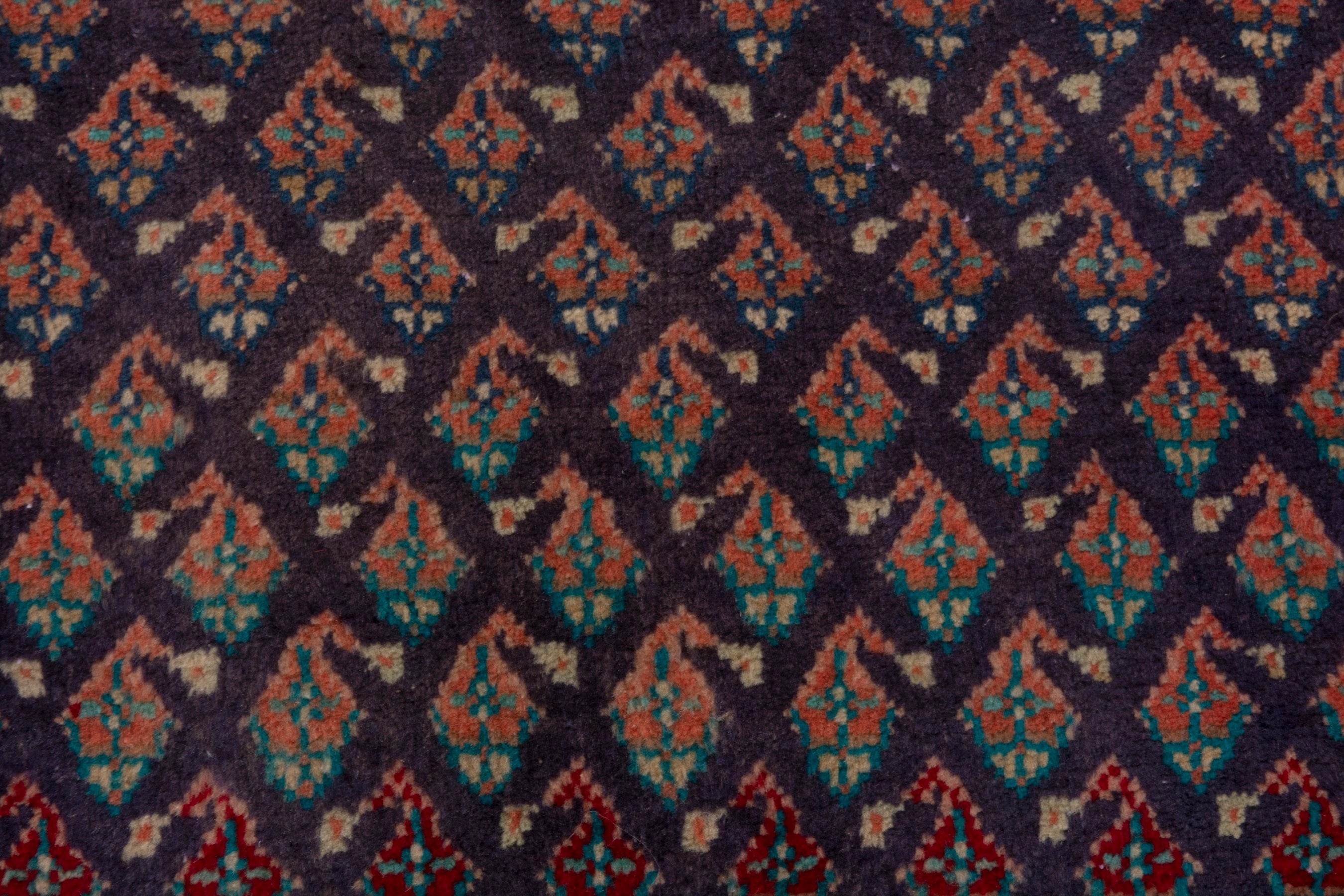 Persian Mahal runner rug in navy and rust, view 15 of 19