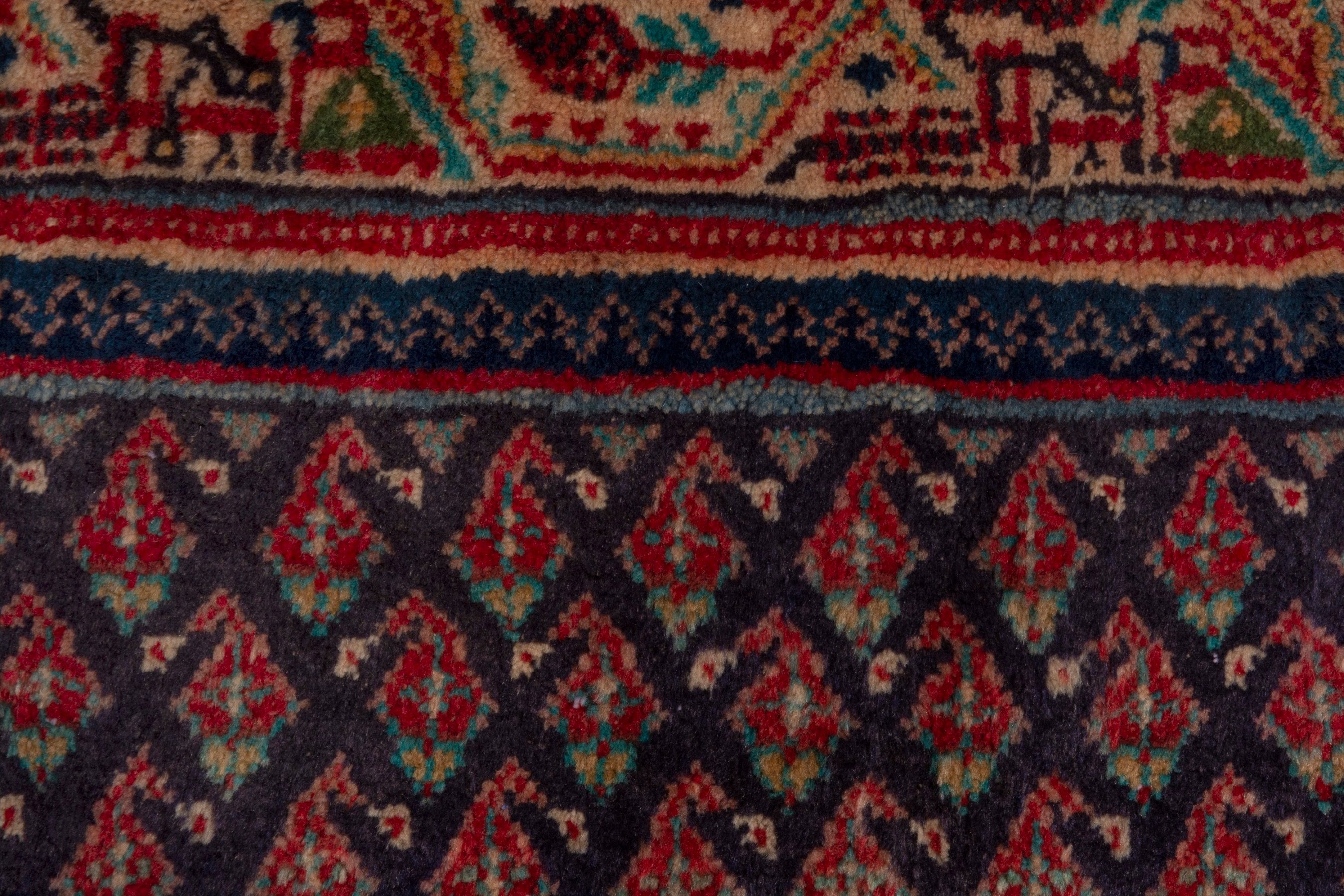 Persian Mahal runner rug in navy and rust, view 13 of 19