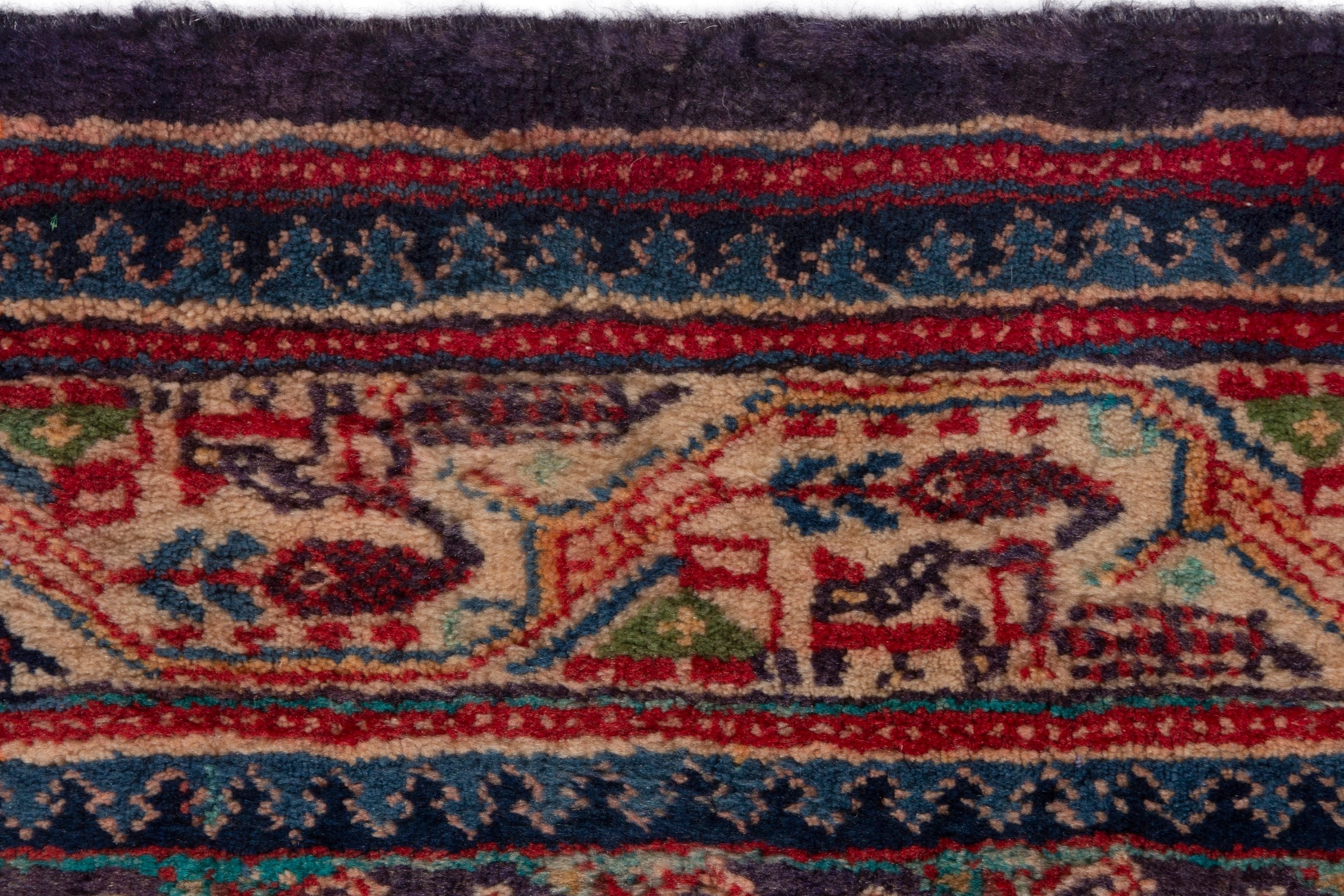 Persian Mahal runner rug in navy and rust, view 14 of 19