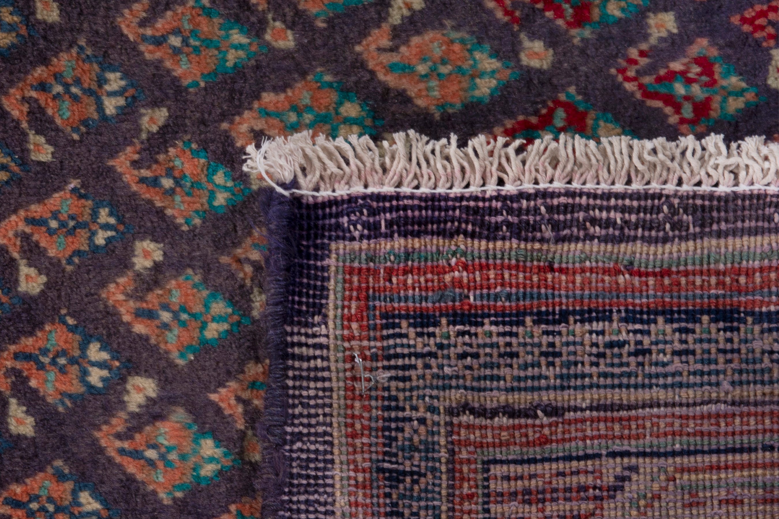 Persian Mahal runner rug in navy and rust, view 19 of 19