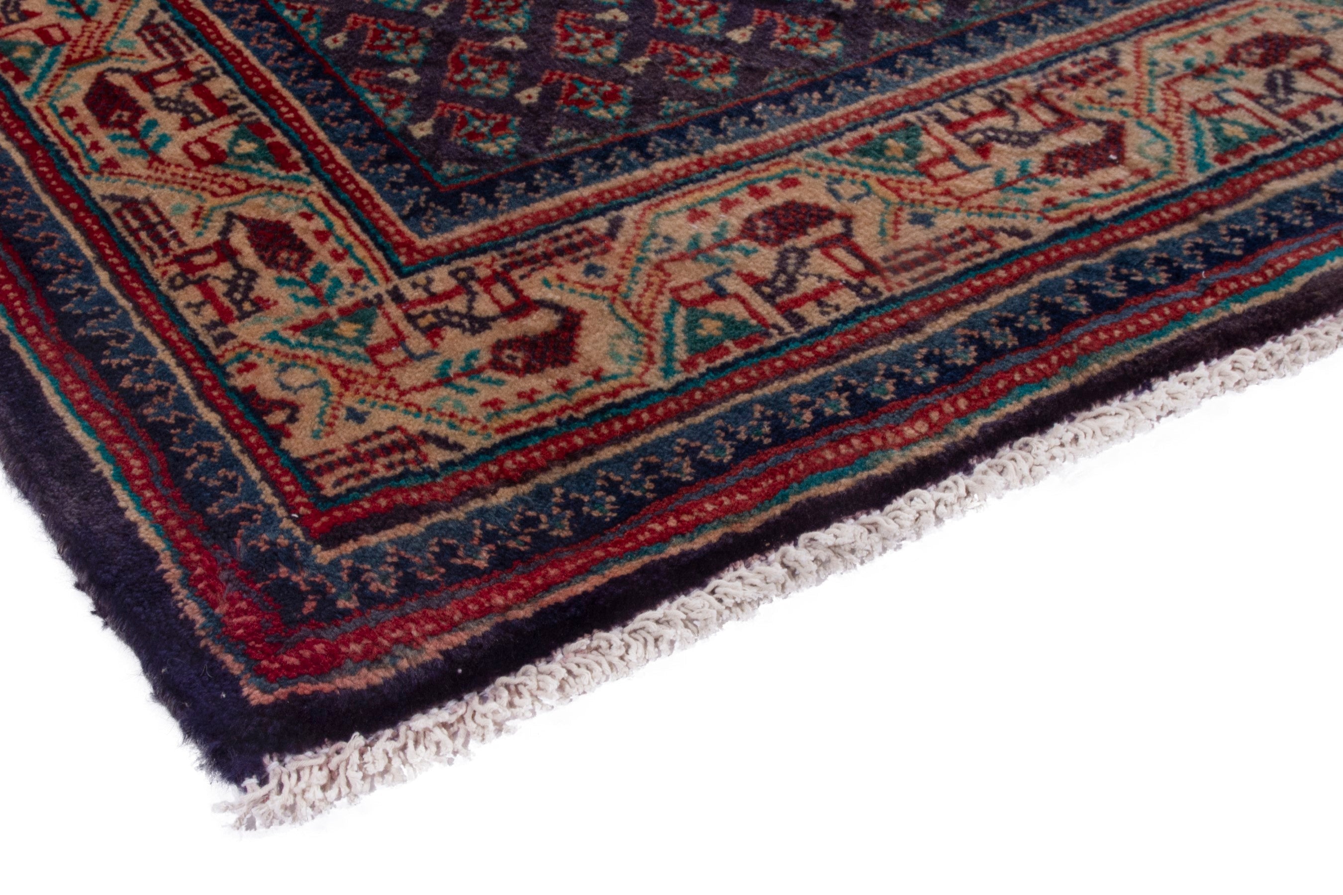 Persian Mahal runner rug in navy and rust, view 4 of 19