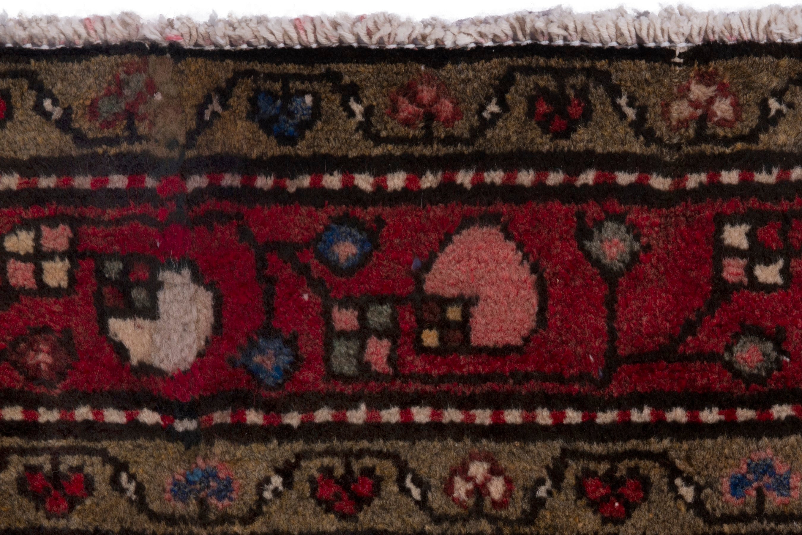 Persian Hamedan runner rug in burgundy and deep red, view 11 of 19