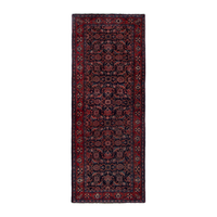 Persian Mahal runner rug in navy and deep red, 2'7" x 6'9"