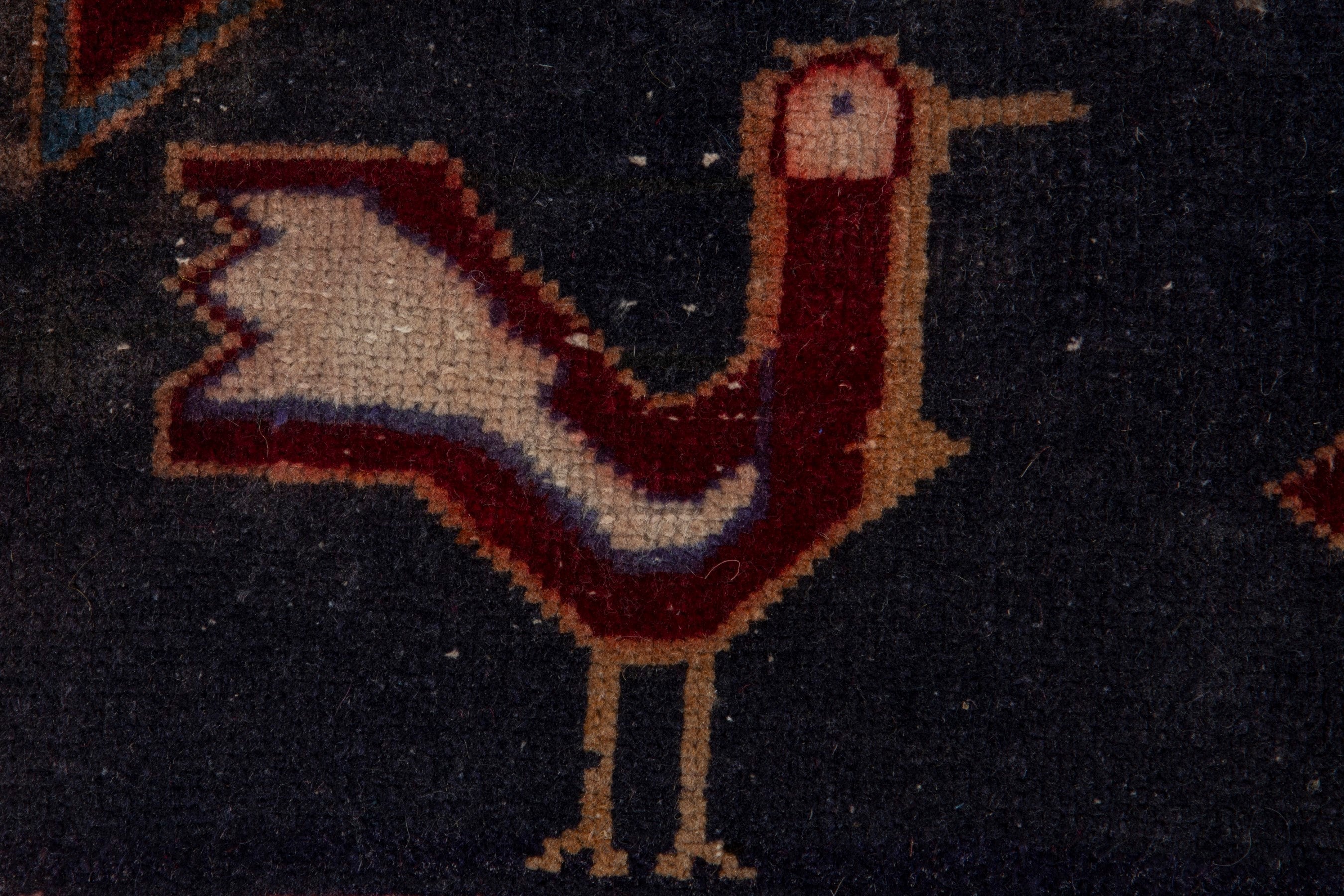 Persian Ardabil runner rug in burgundy and tan, view 13 of 19