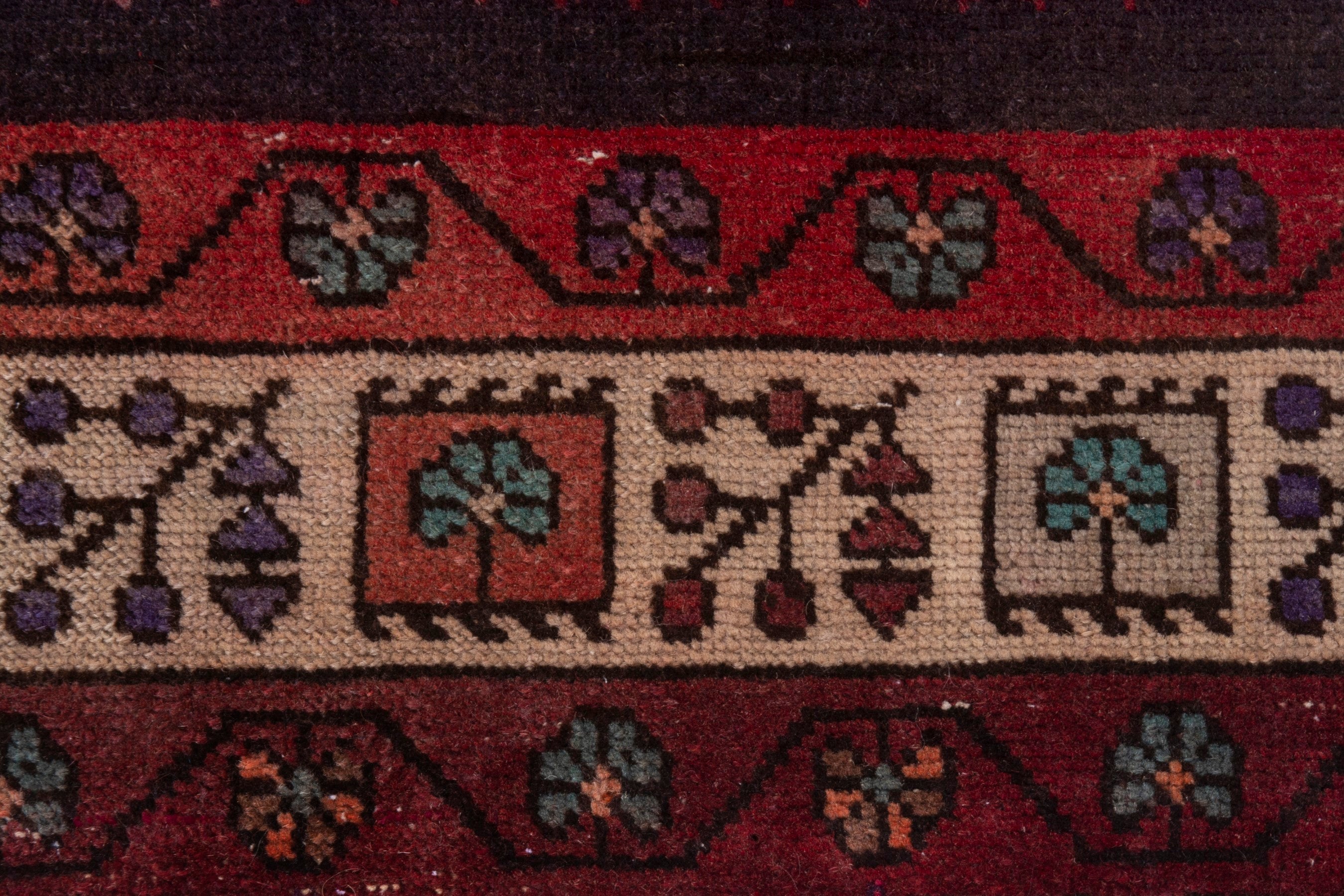Persian Ardabil runner rug in dark blue and deep red, view 11 of 20