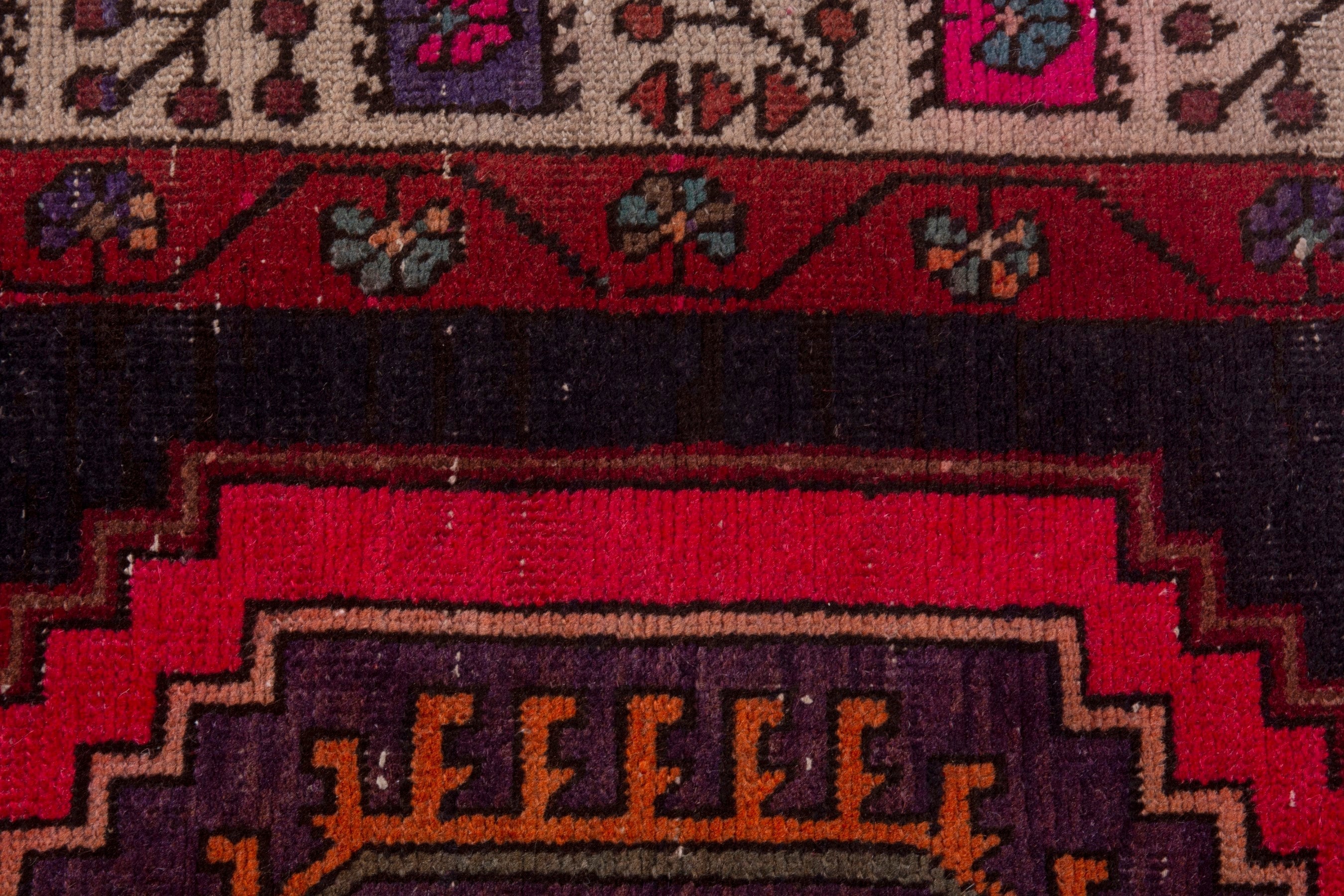 Persian Ardabil runner rug in dark blue and deep red, view 14 of 20
