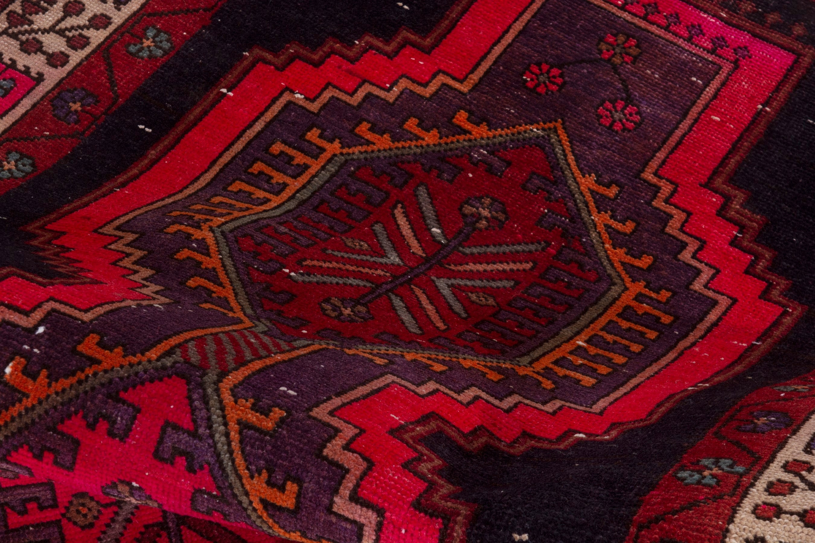 Persian Ardabil runner rug in dark blue and deep red, view 16 of 20