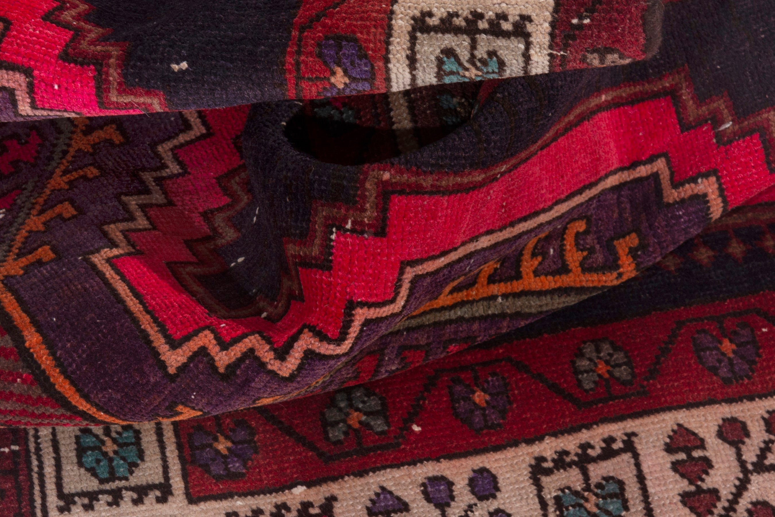 Persian Ardabil runner rug in dark blue and deep red, view 18 of 20