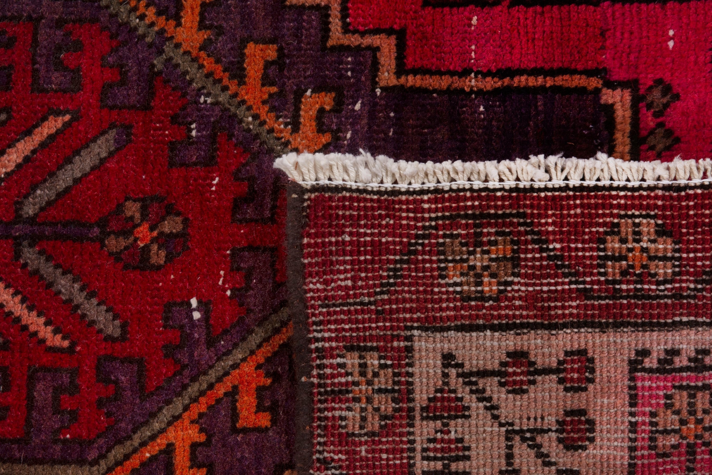 Persian Ardabil runner rug in dark blue and deep red, view 20 of 20