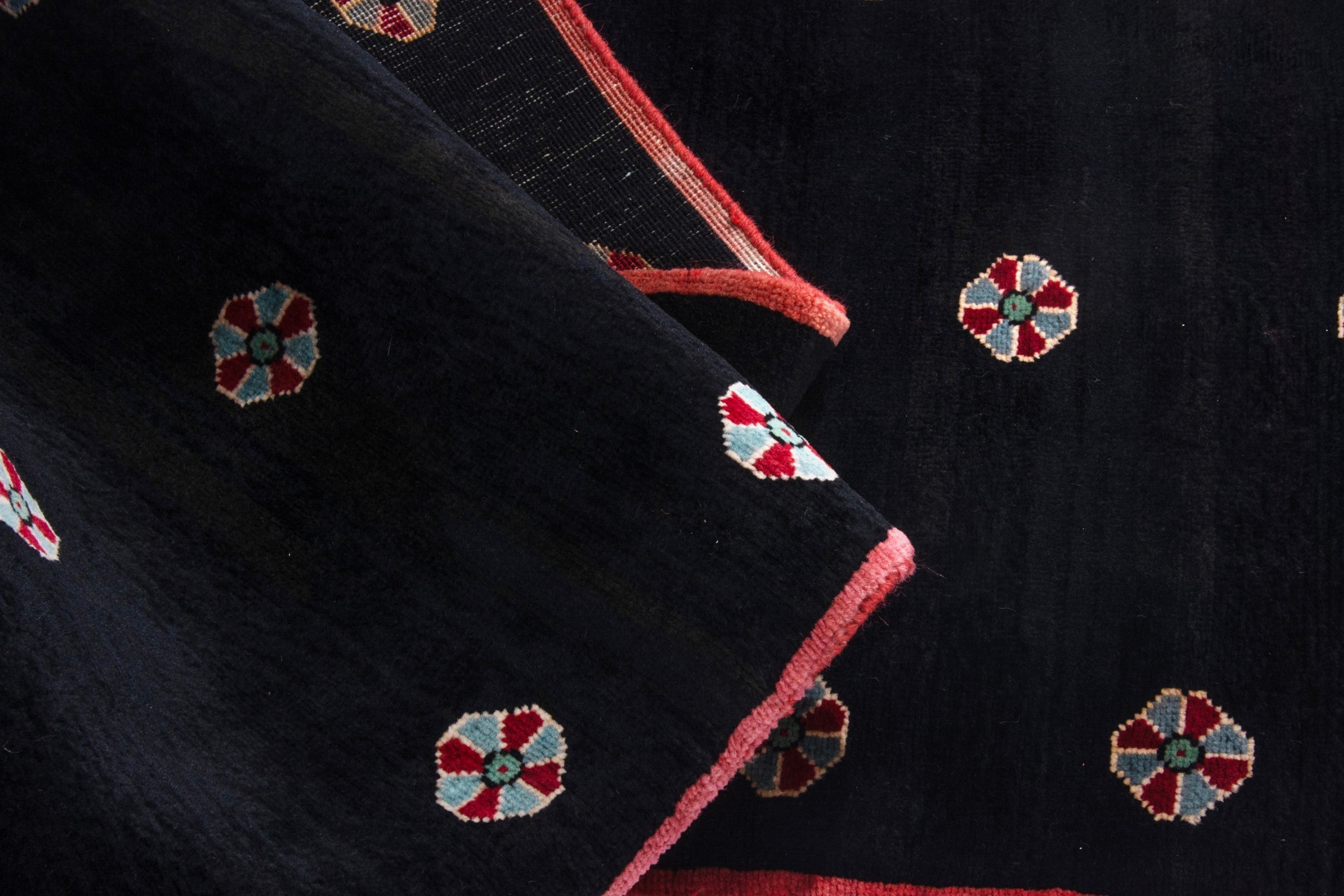 Persian Gabbeh runner rug in black, view 13 of 15