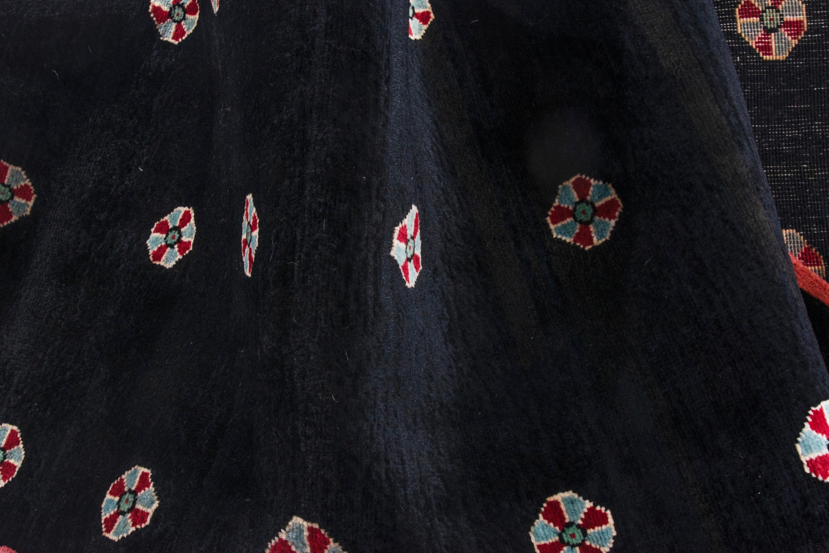 Persian Gabbeh runner rug in black, view 14 of 15