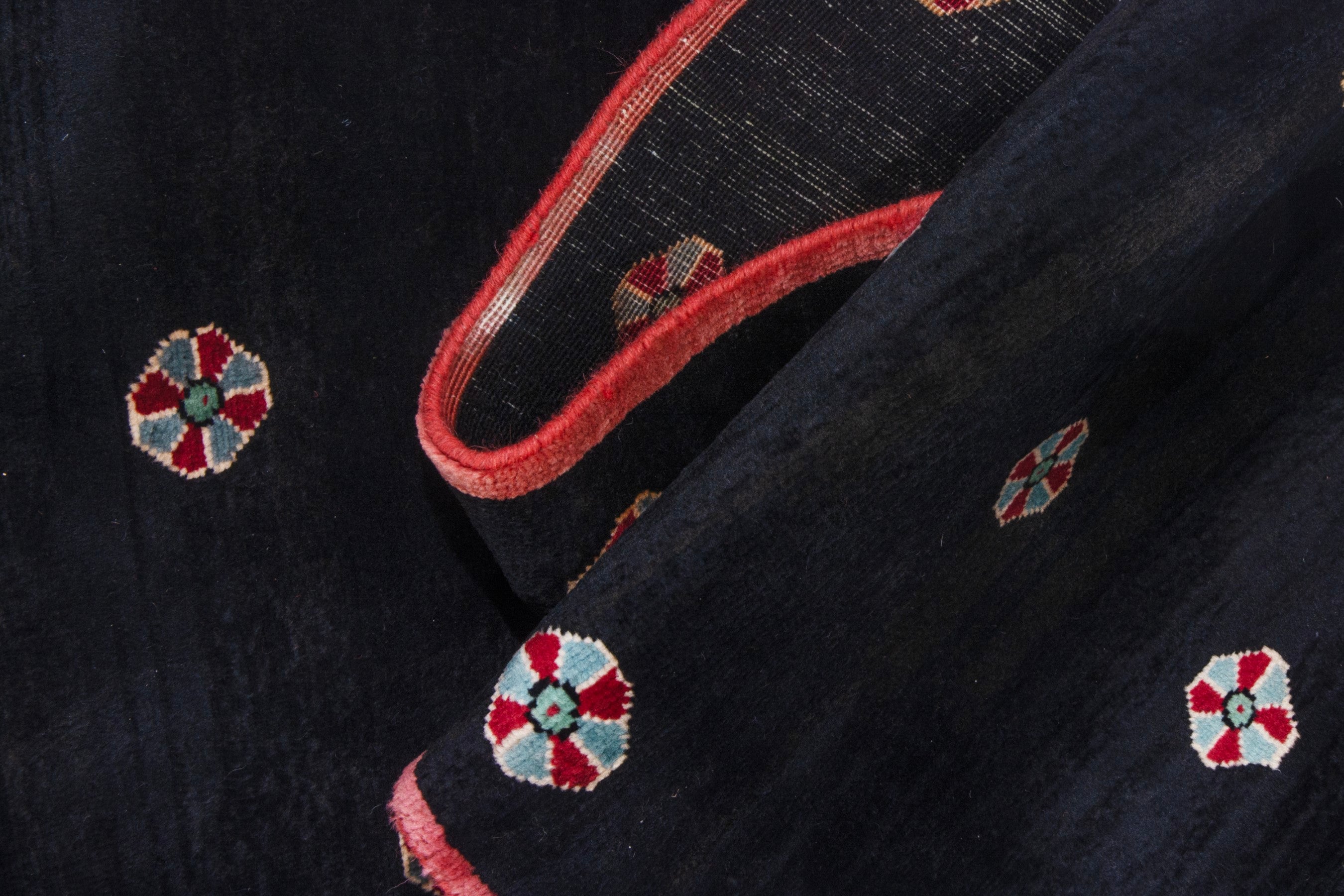 Persian Gabbeh runner rug in black, view 12 of 15
