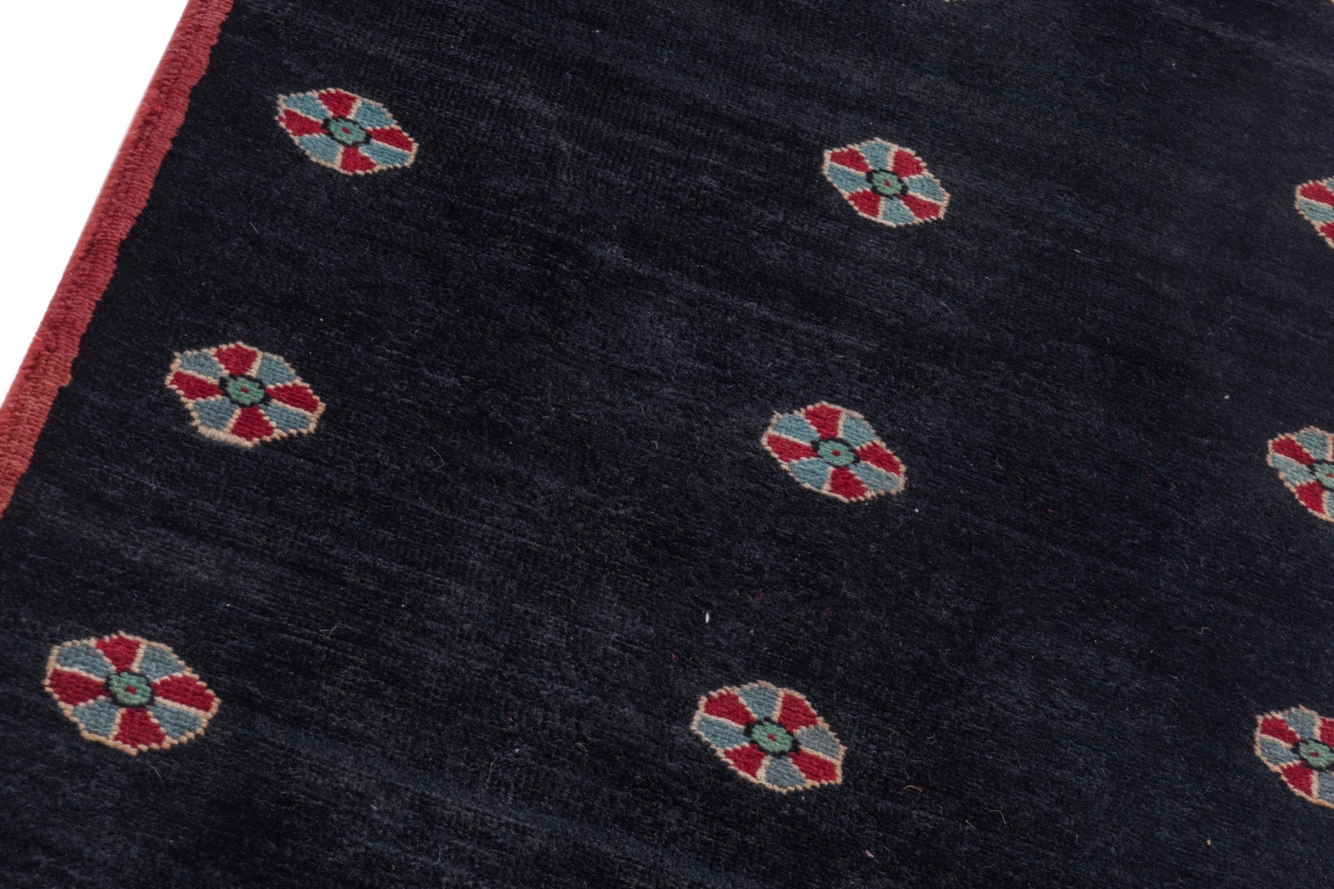 Persian Gabbeh runner rug in black, view 7 of 15