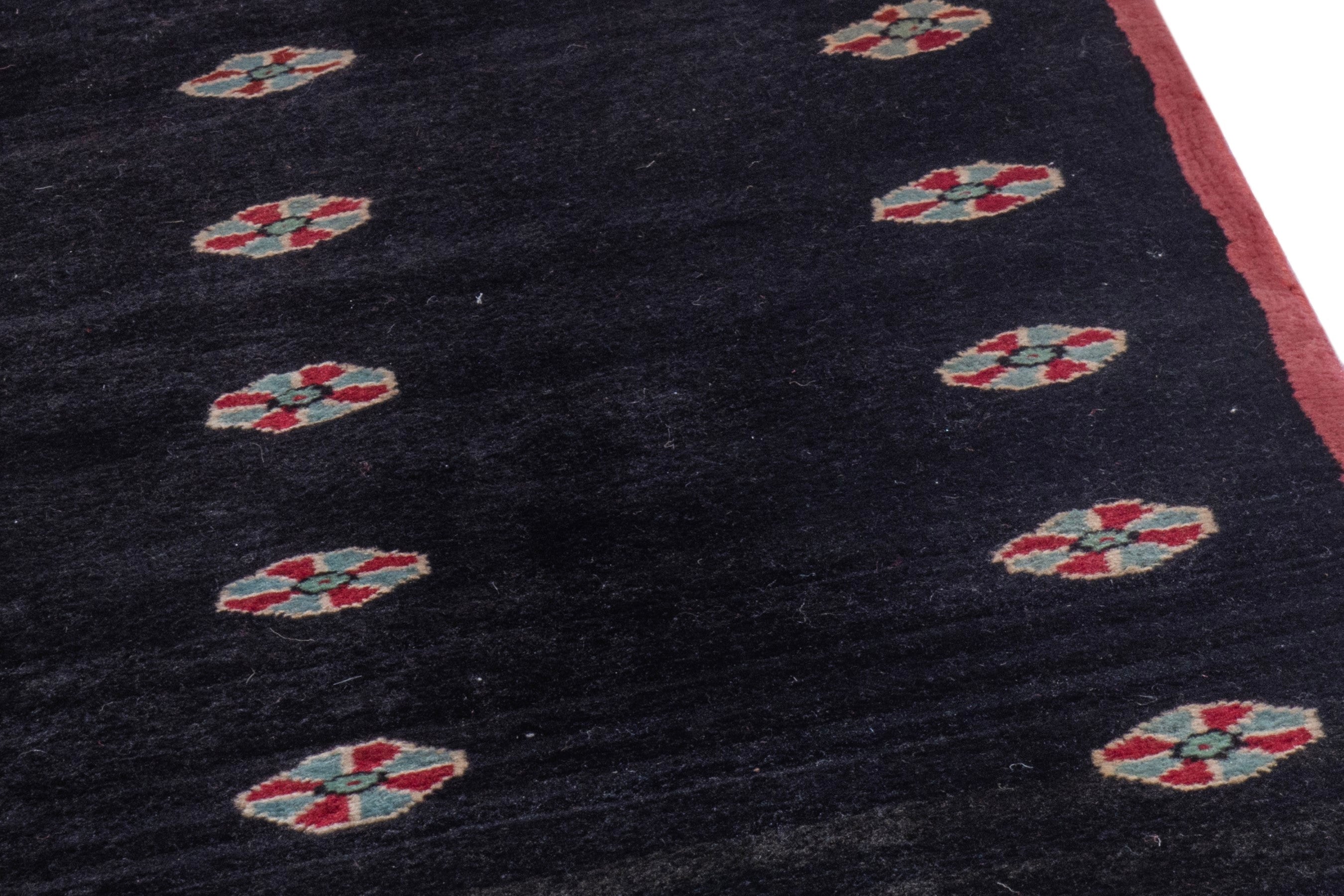 Persian Gabbeh runner rug in black, view 6 of 15