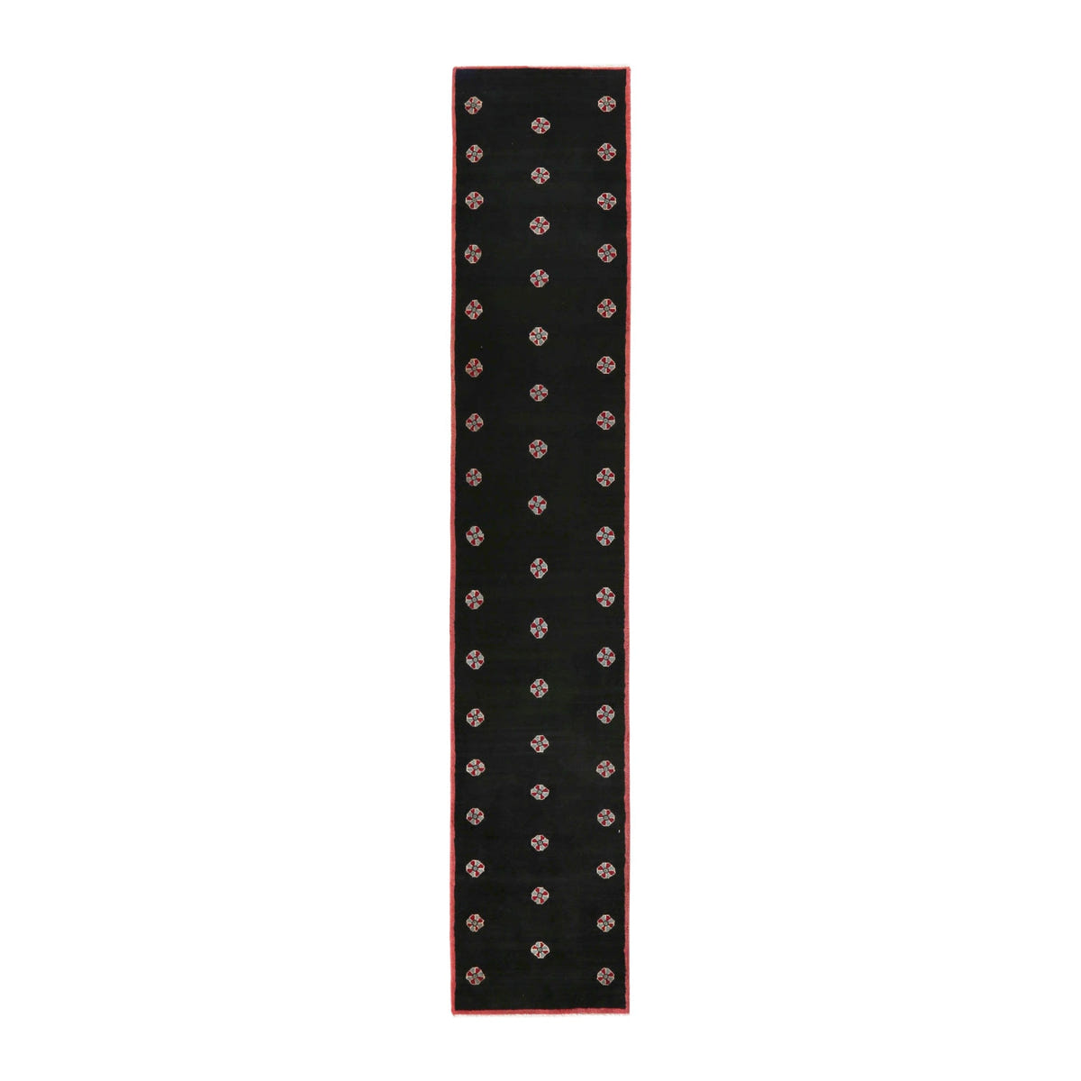 Persian Gabbeh runner rug in black, 2'3" x 12'7"