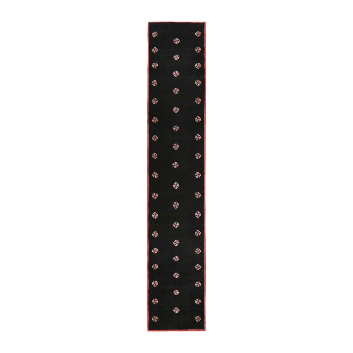 Persian Gabbeh runner rug in black, 2'3" x 12'7"