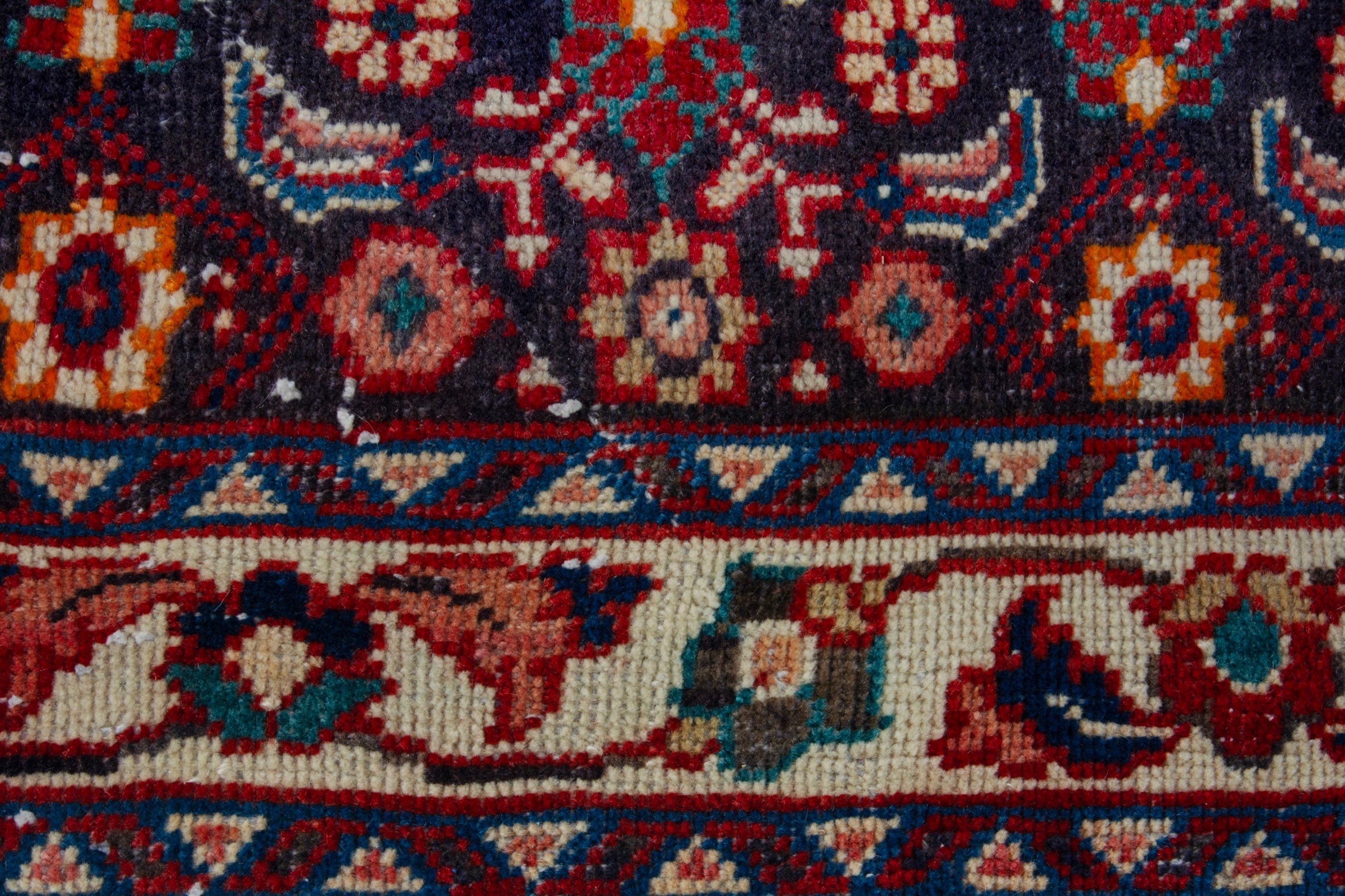 Persian Mahal runner rug in burgundy and copper, view 11 of 17