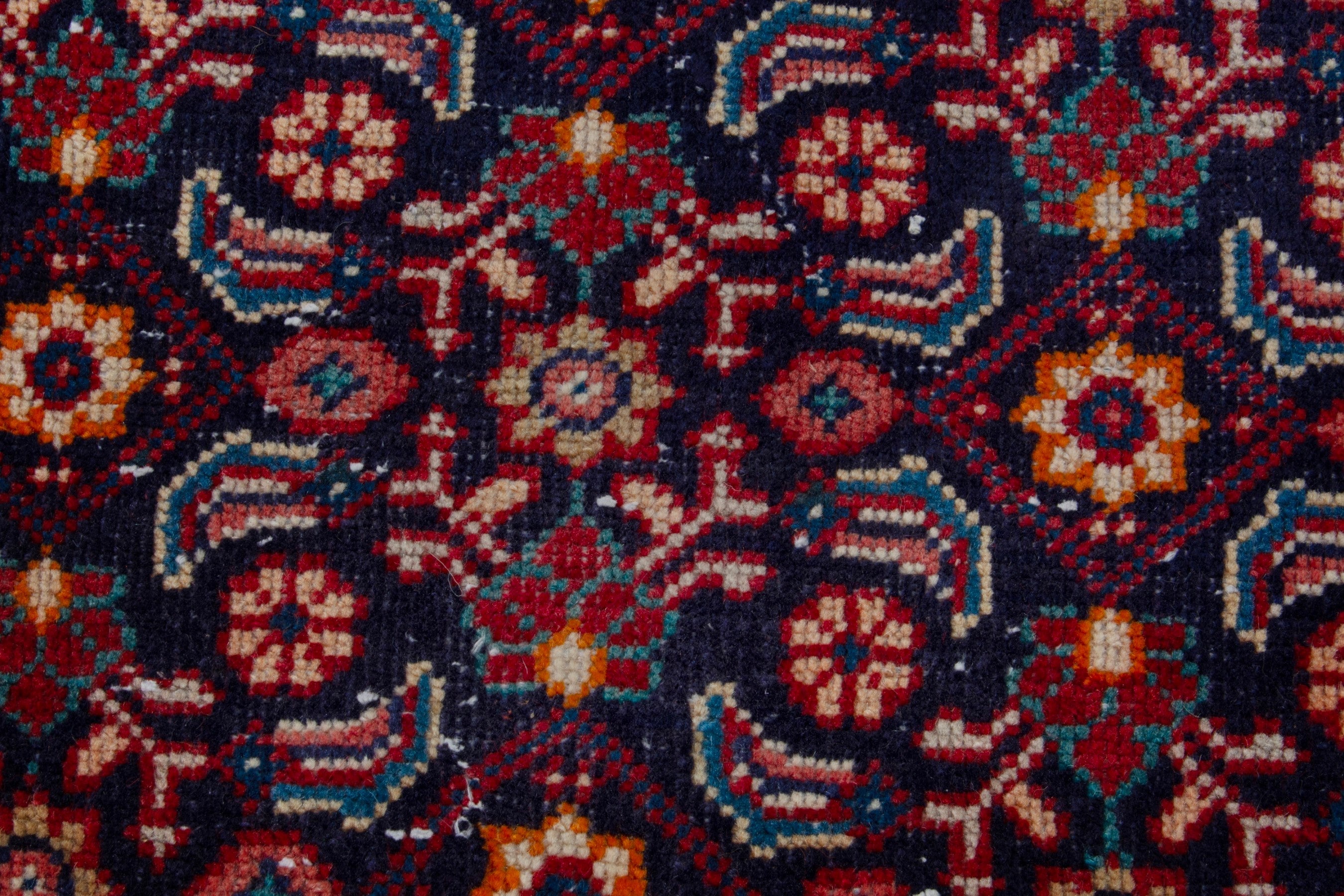 Persian Mahal runner rug in burgundy and copper, view 12 of 17