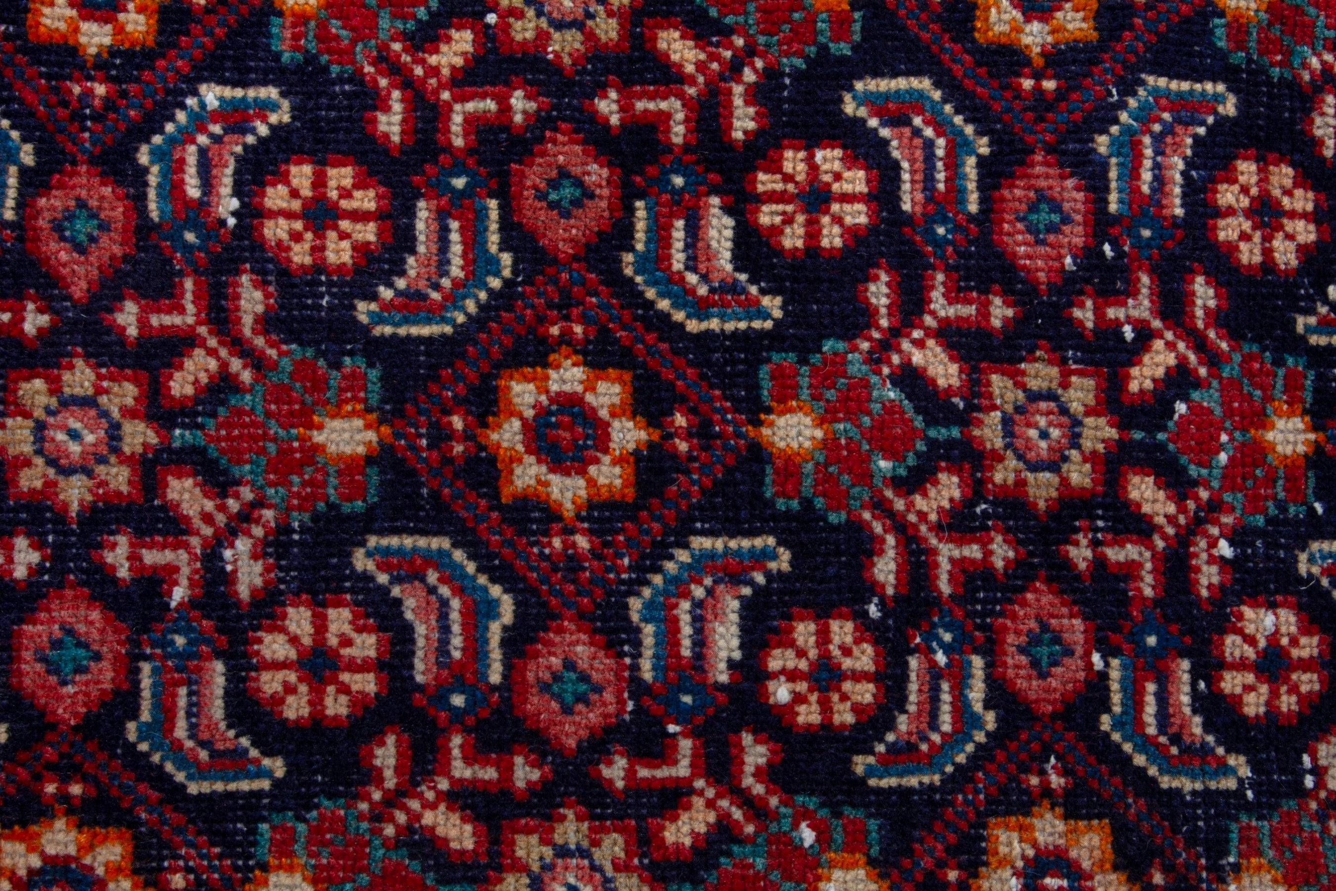 Persian Mahal runner rug in burgundy and copper, view 13 of 17