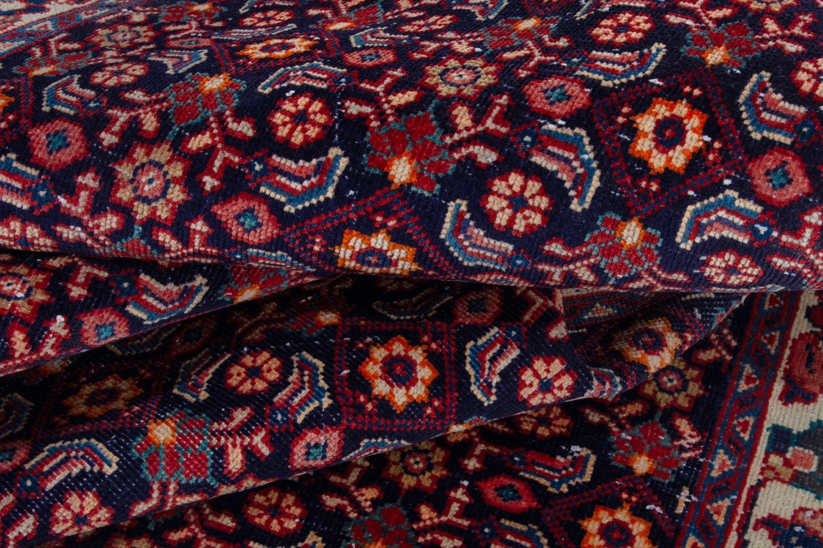 Persian Mahal runner rug in burgundy and copper, view 15 of 17