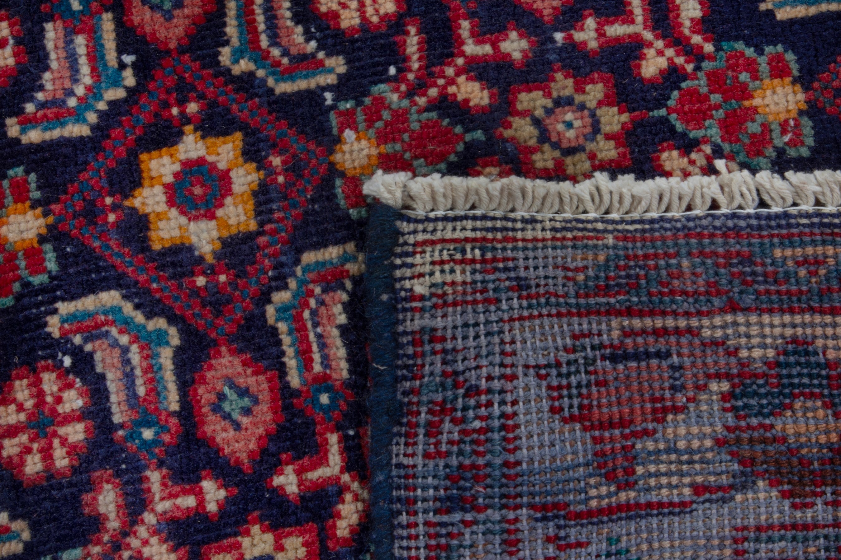 Persian Mahal runner rug in burgundy and copper, view 17 of 17