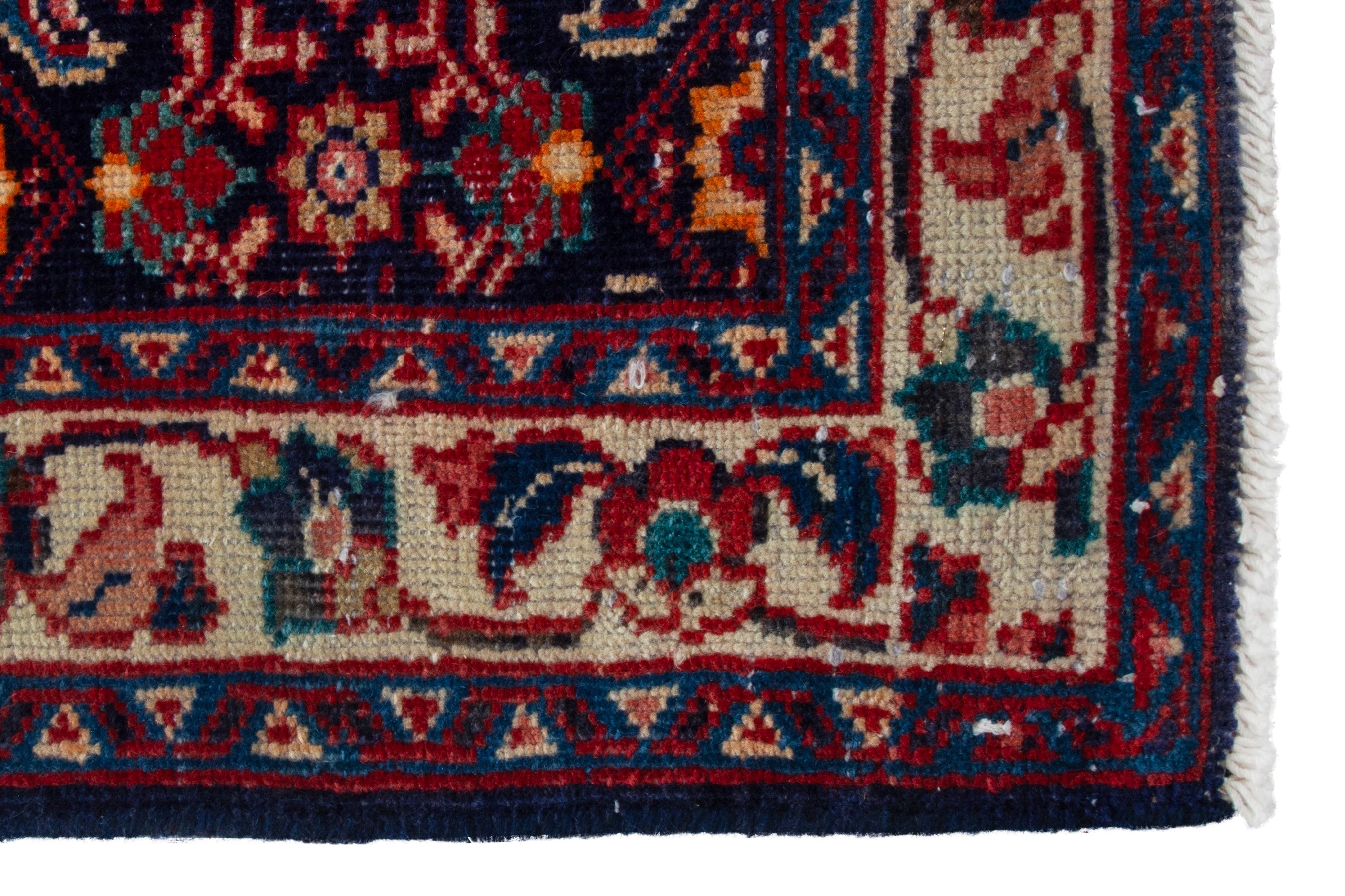 Persian Mahal runner rug in burgundy and copper, view 9 of 17