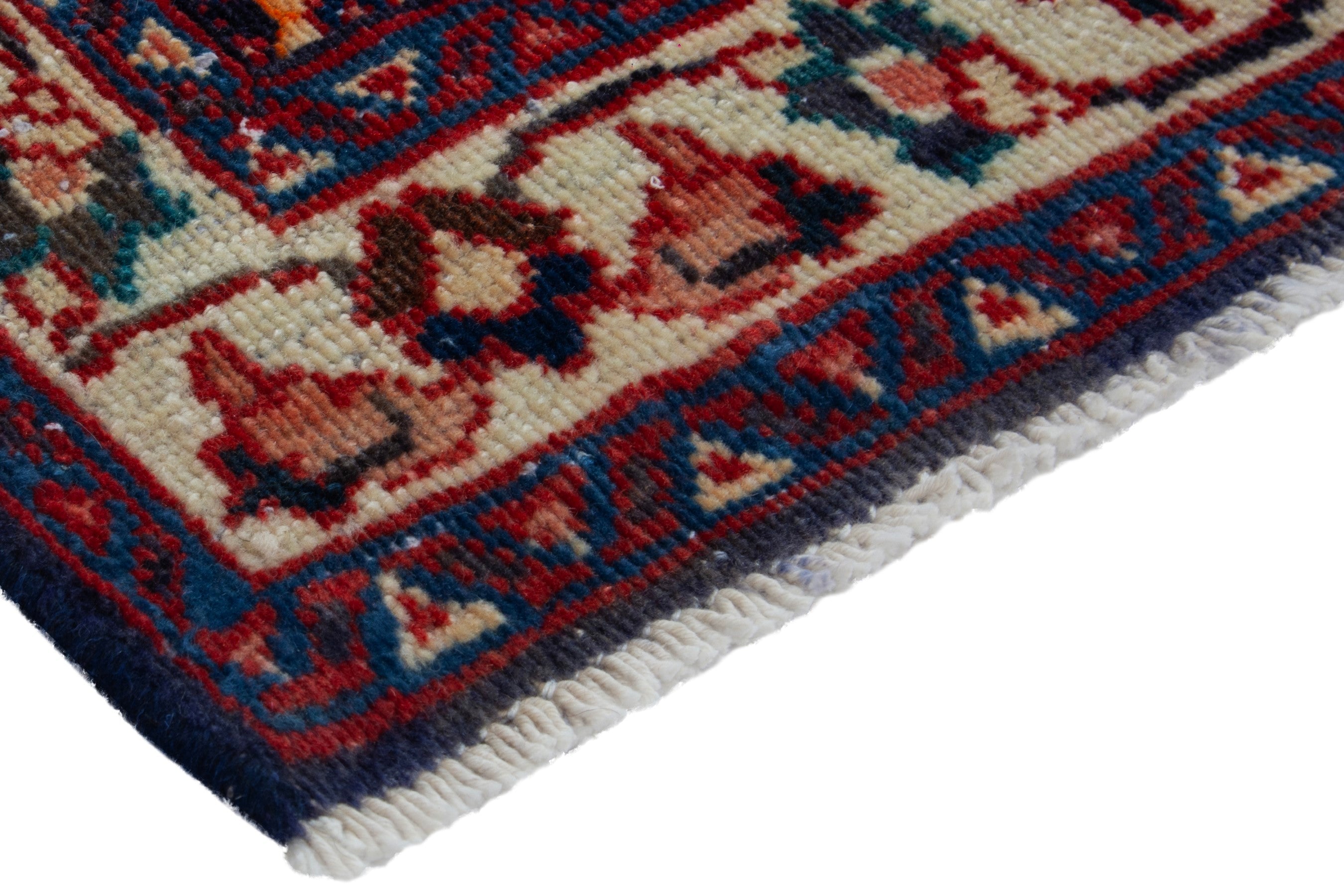 Persian Mahal runner rug in burgundy and copper, view 4 of 17