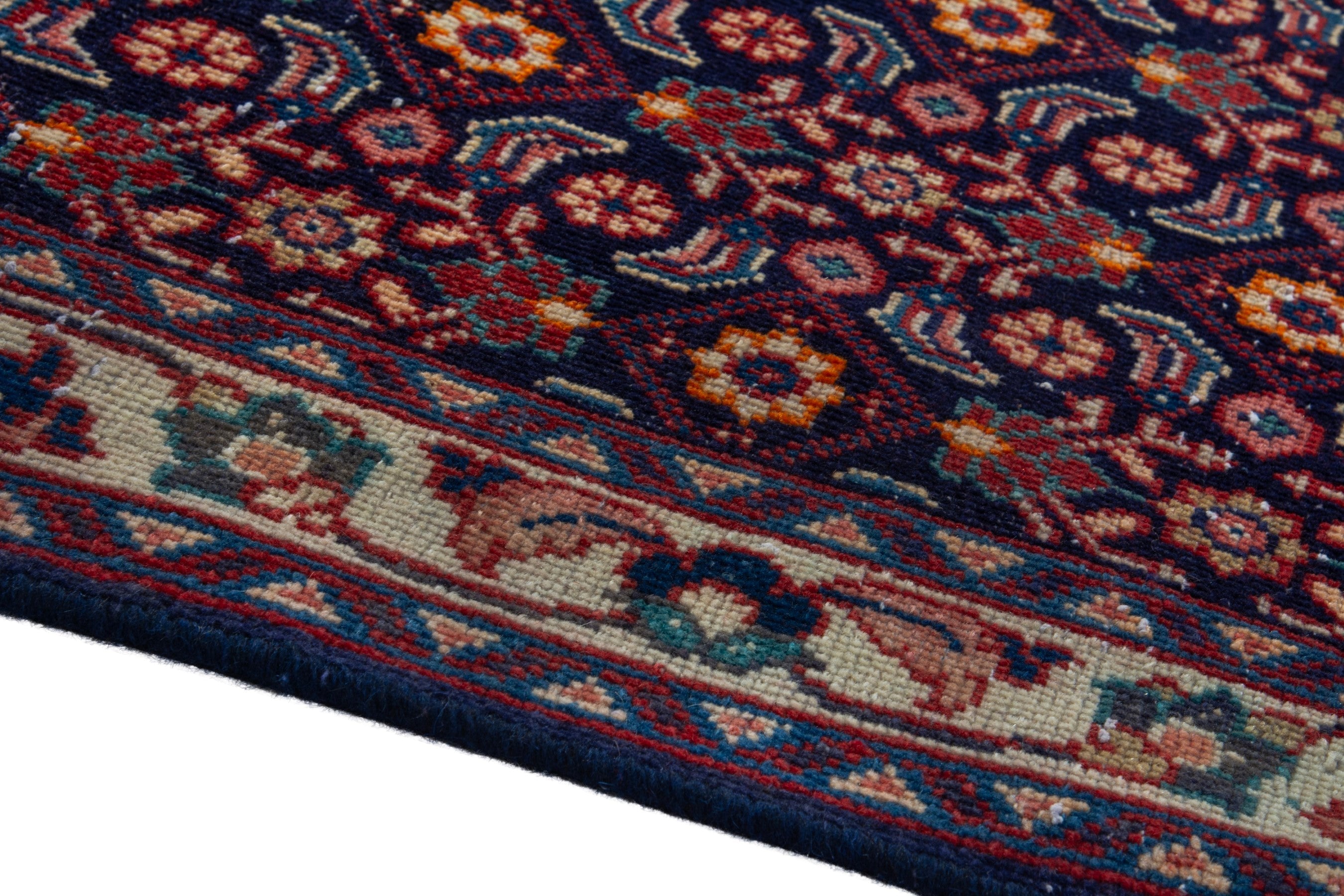 Persian Mahal runner rug in burgundy and copper, view 5 of 17