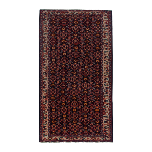 Persian Mahal runner rug in burgundy and copper, 3'3" x 10'4"