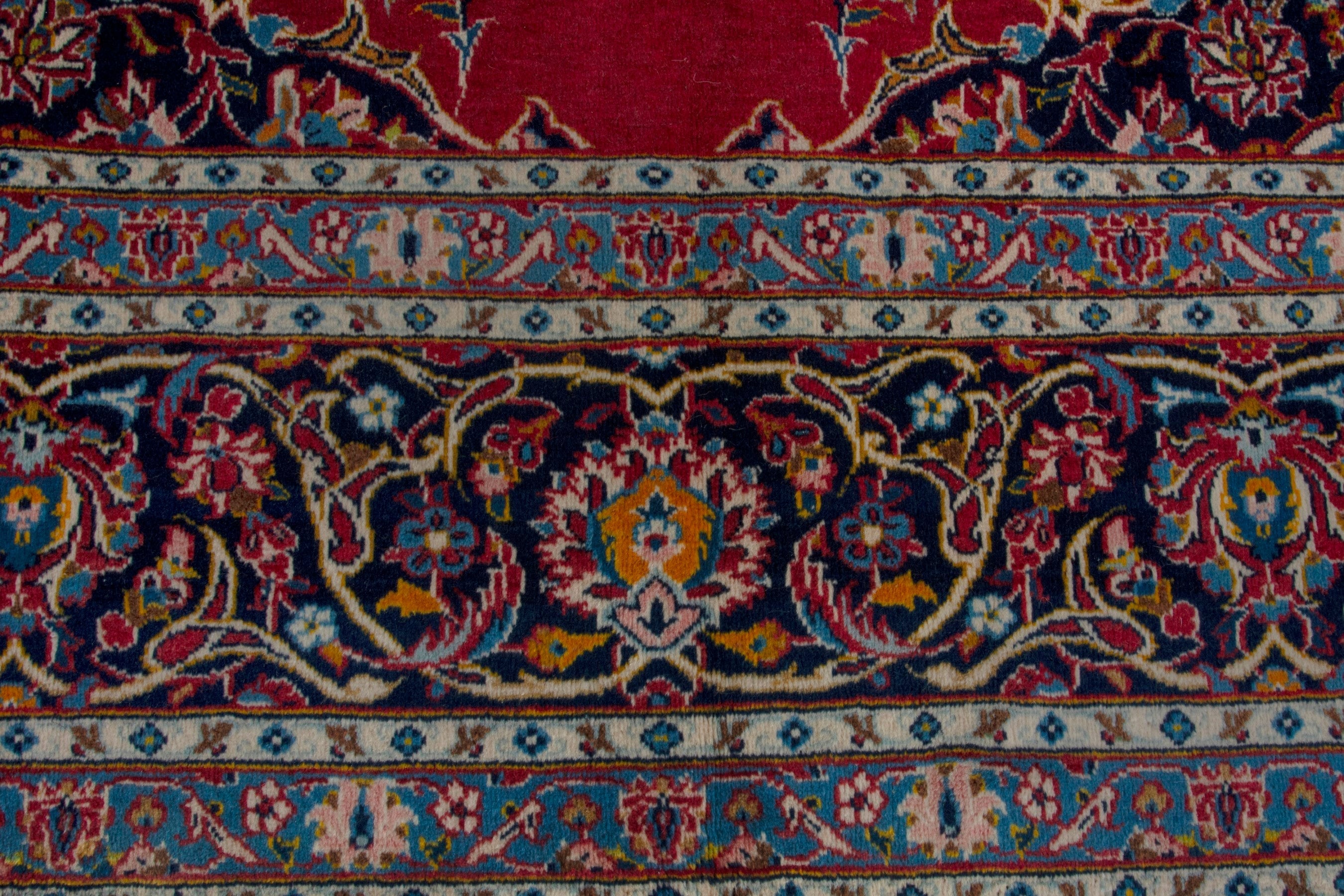Persian Kashan oversized rug in burgundy and dark brown, view 11 of 18