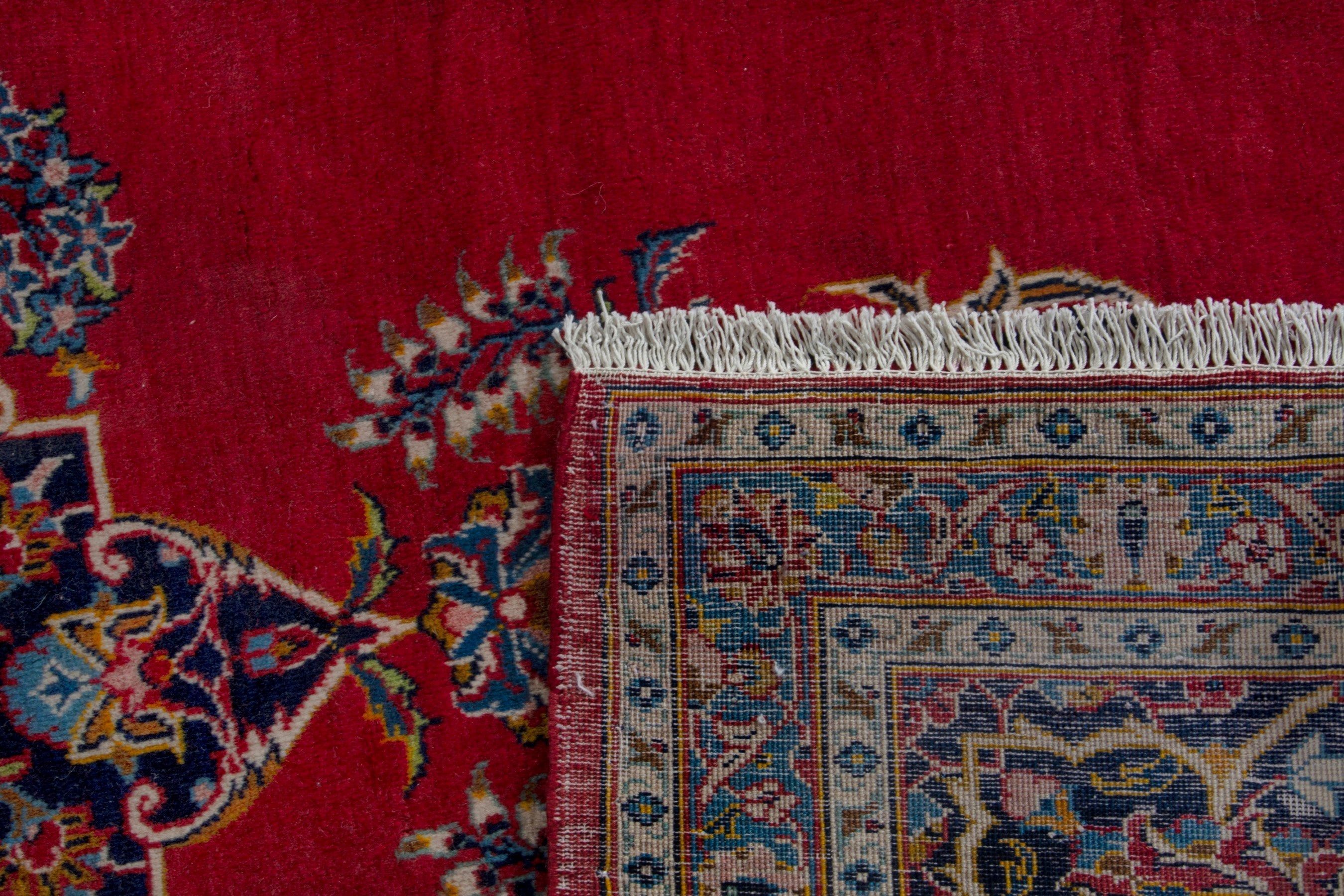 Persian Kashan oversized rug in burgundy and dark brown, view 18 of 18