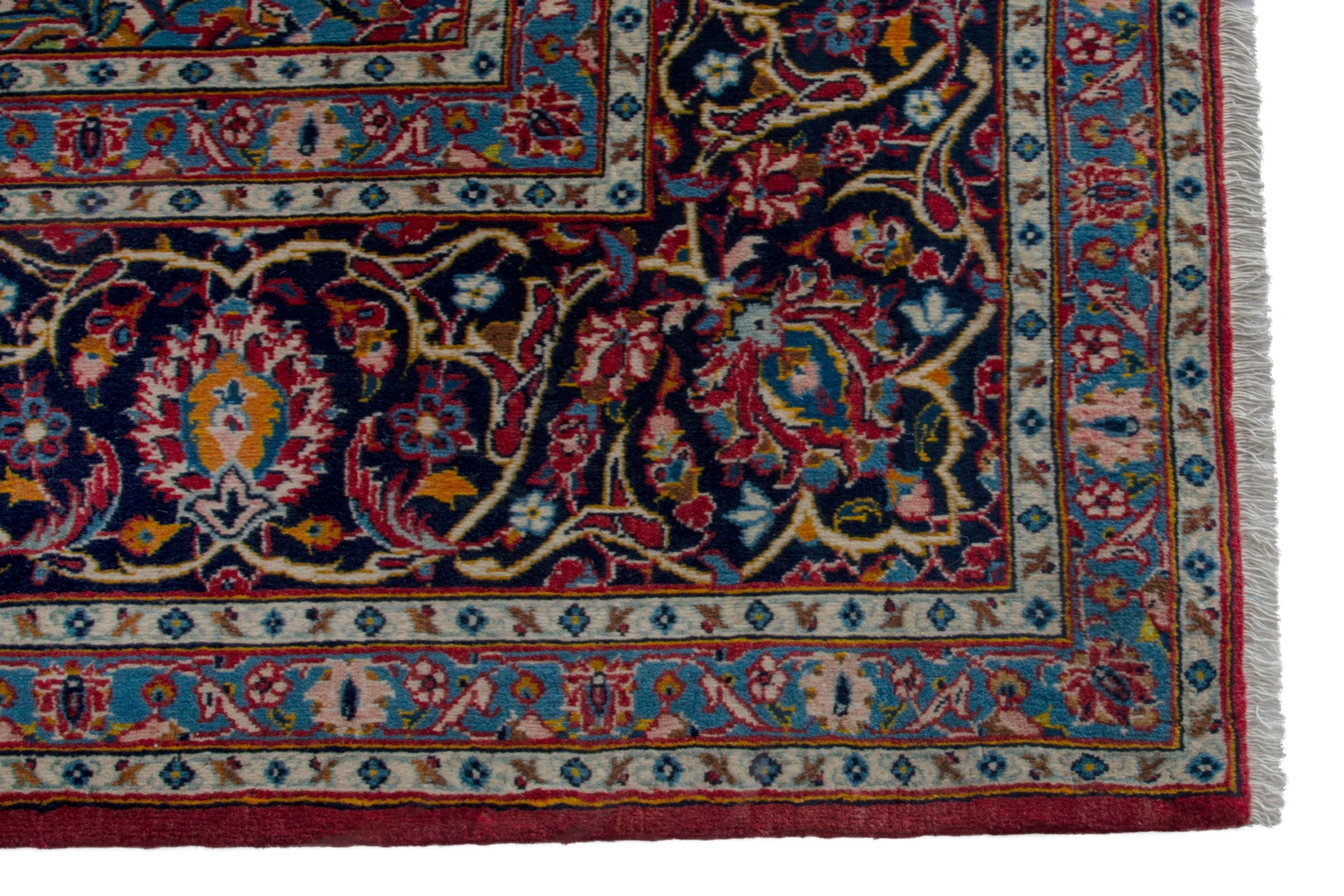 Persian Kashan oversized rug in burgundy and dark brown, view 9 of 18