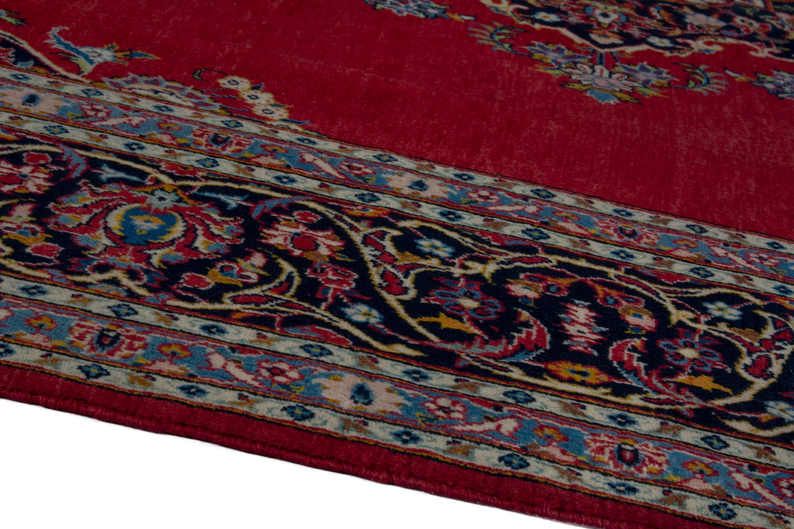 Persian Kashan oversized rug in burgundy and dark brown, view 8 of 18