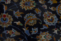 Persian Kashan oversized rug in navy and cream, view 14 of 20