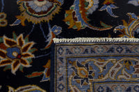 Persian Kashan oversized rug in navy and cream, view 20 of 20