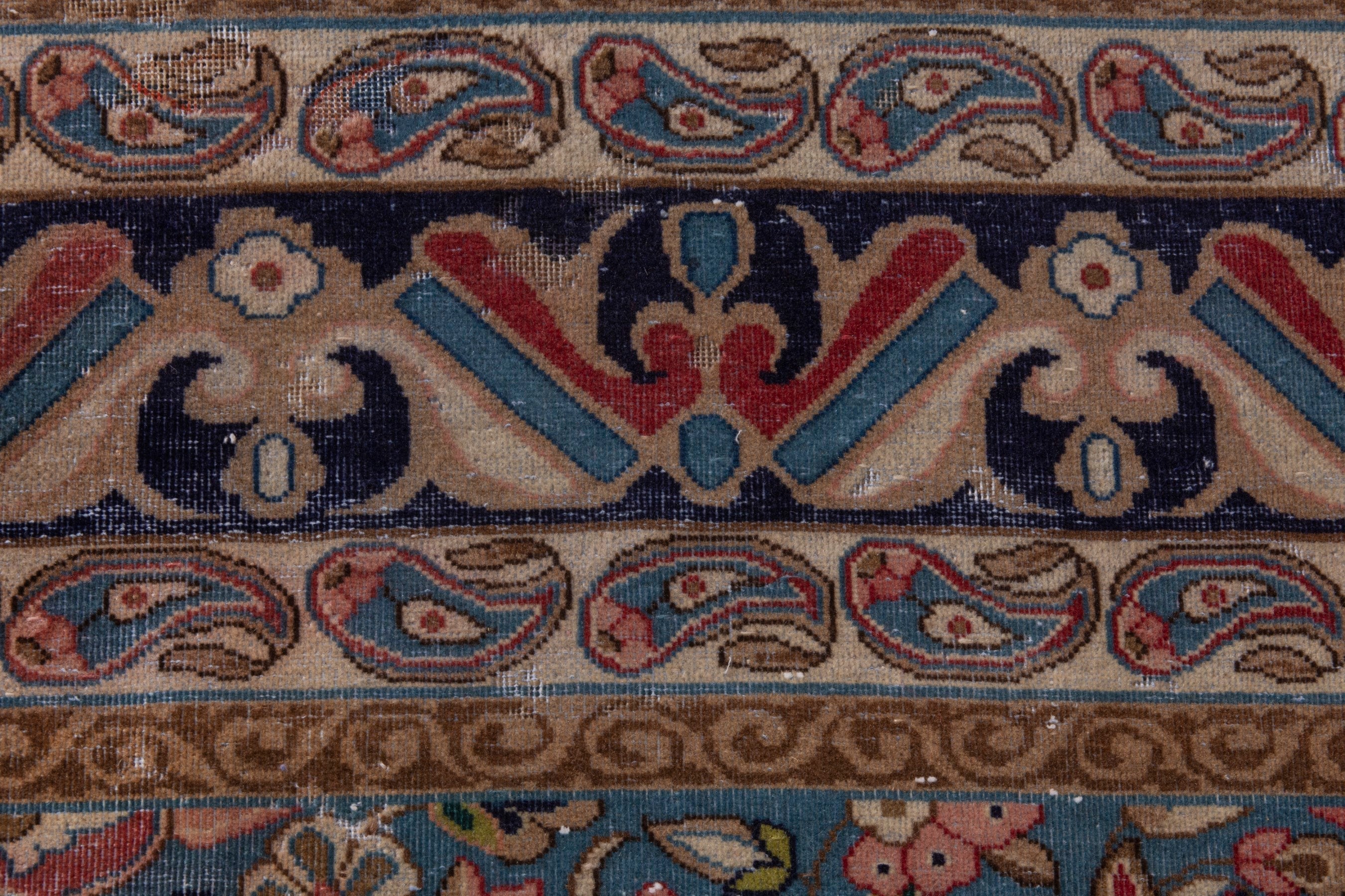 Persian Kerman area rug in navy and cream, view 13 of 23
