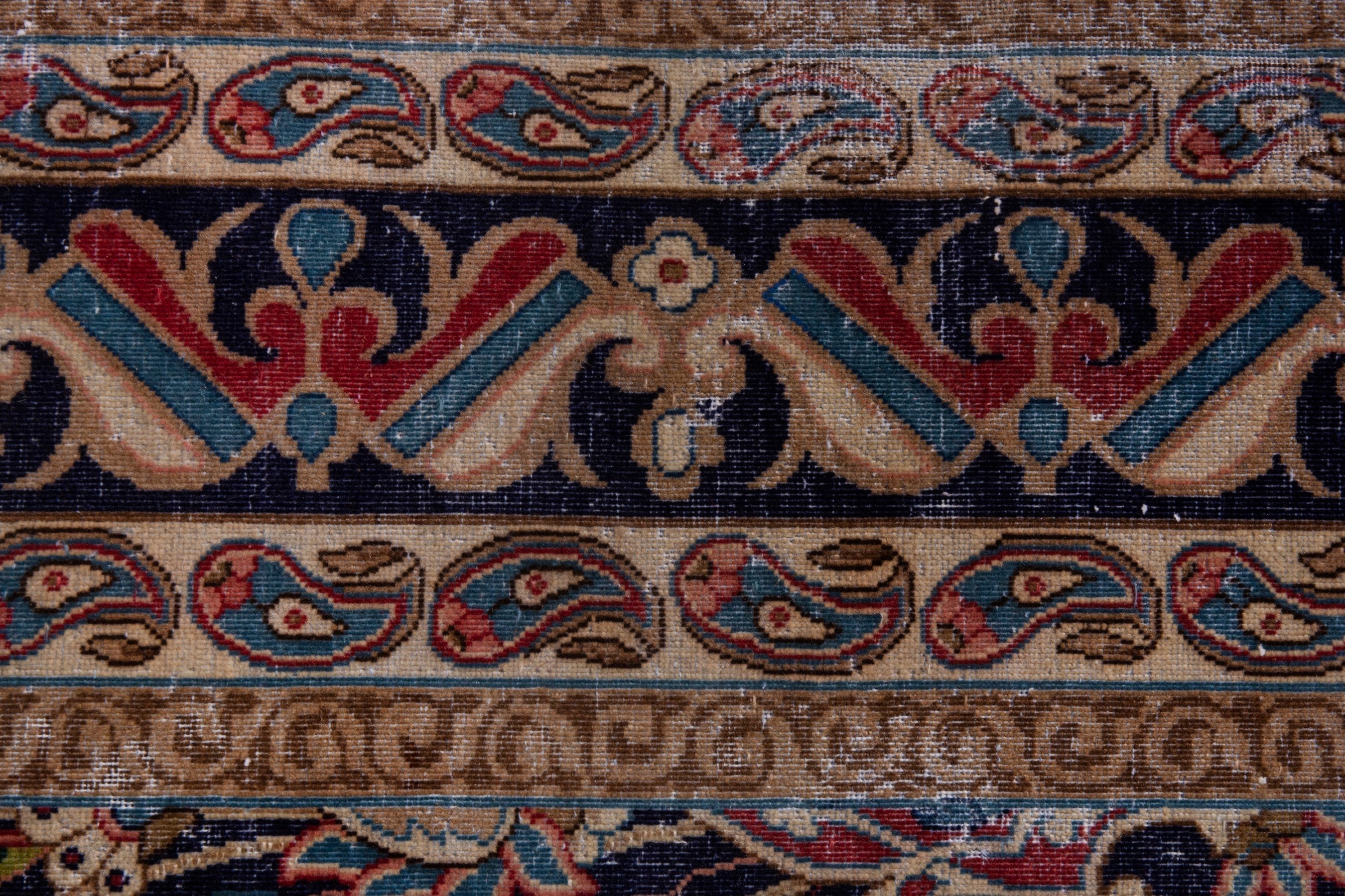 Persian Kerman area rug in navy and cream, view 14 of 23