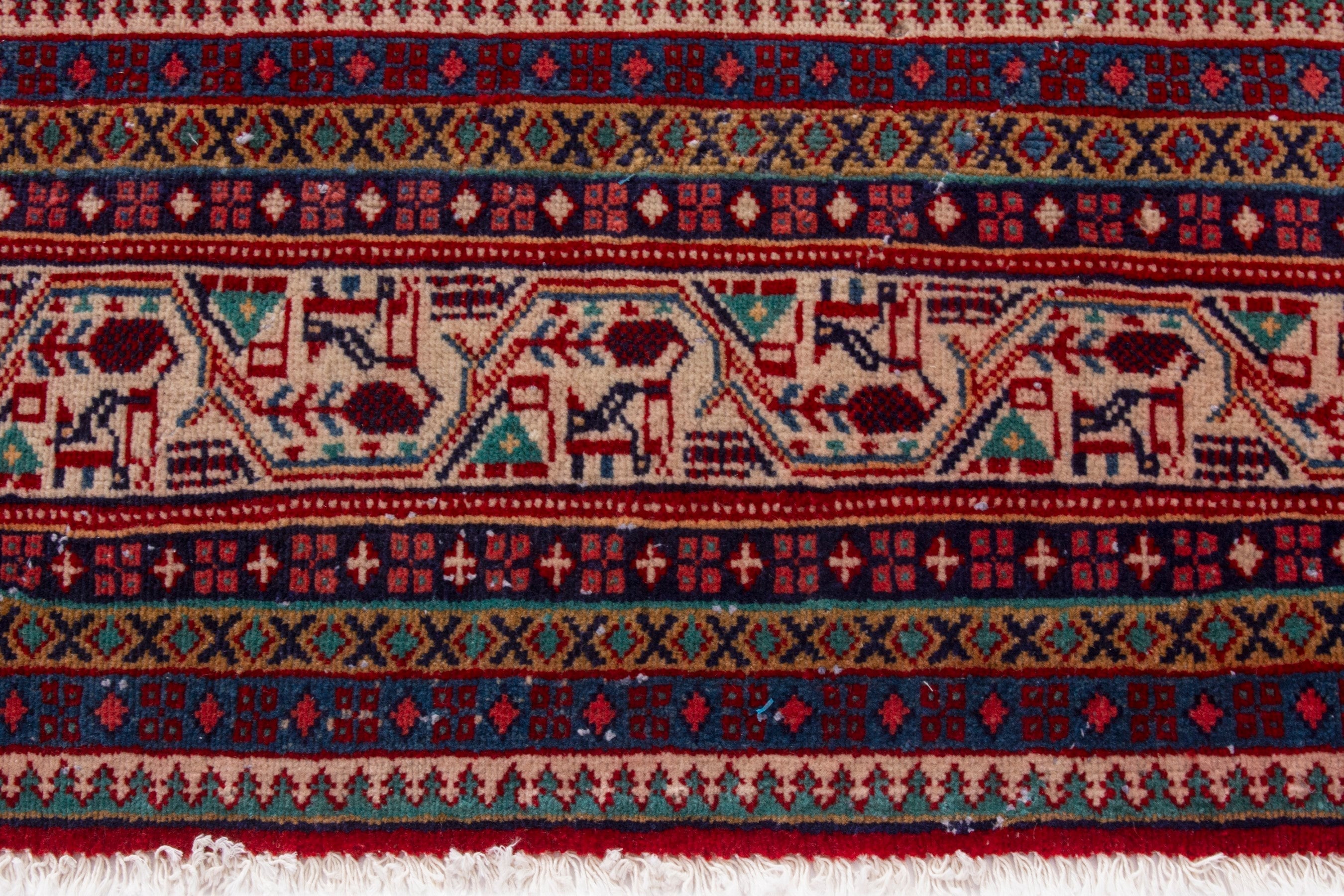 Persian Arak oversized rug in deep red and cream, view 11 of 21