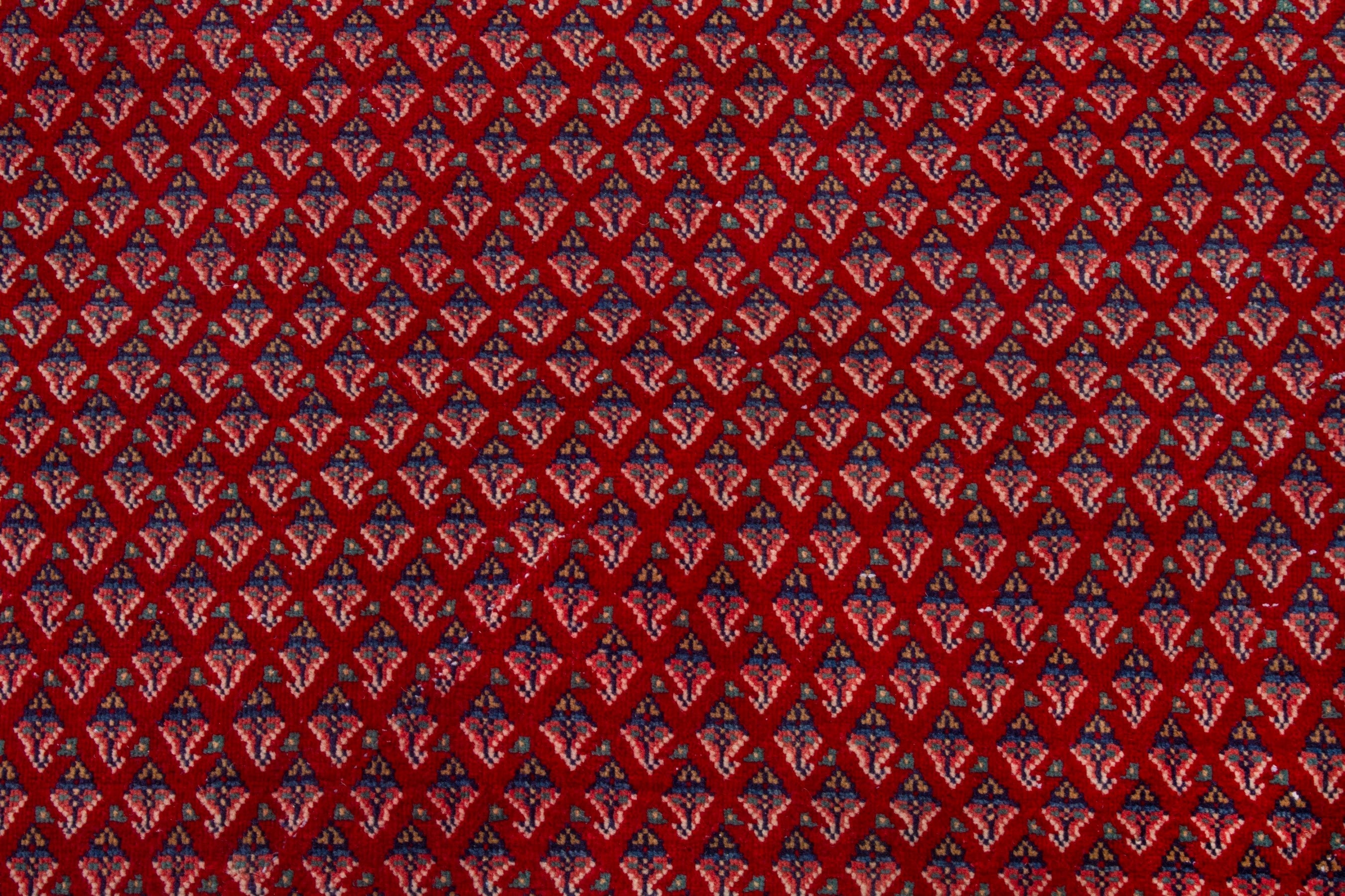 Persian Arak oversized rug in deep red and cream, view 16 of 21