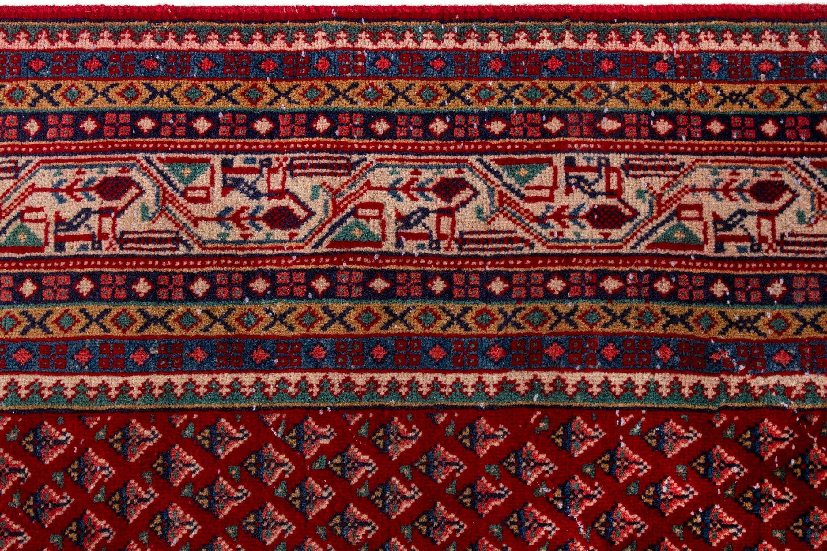 Persian Arak oversized rug in deep red and cream, view 12 of 21